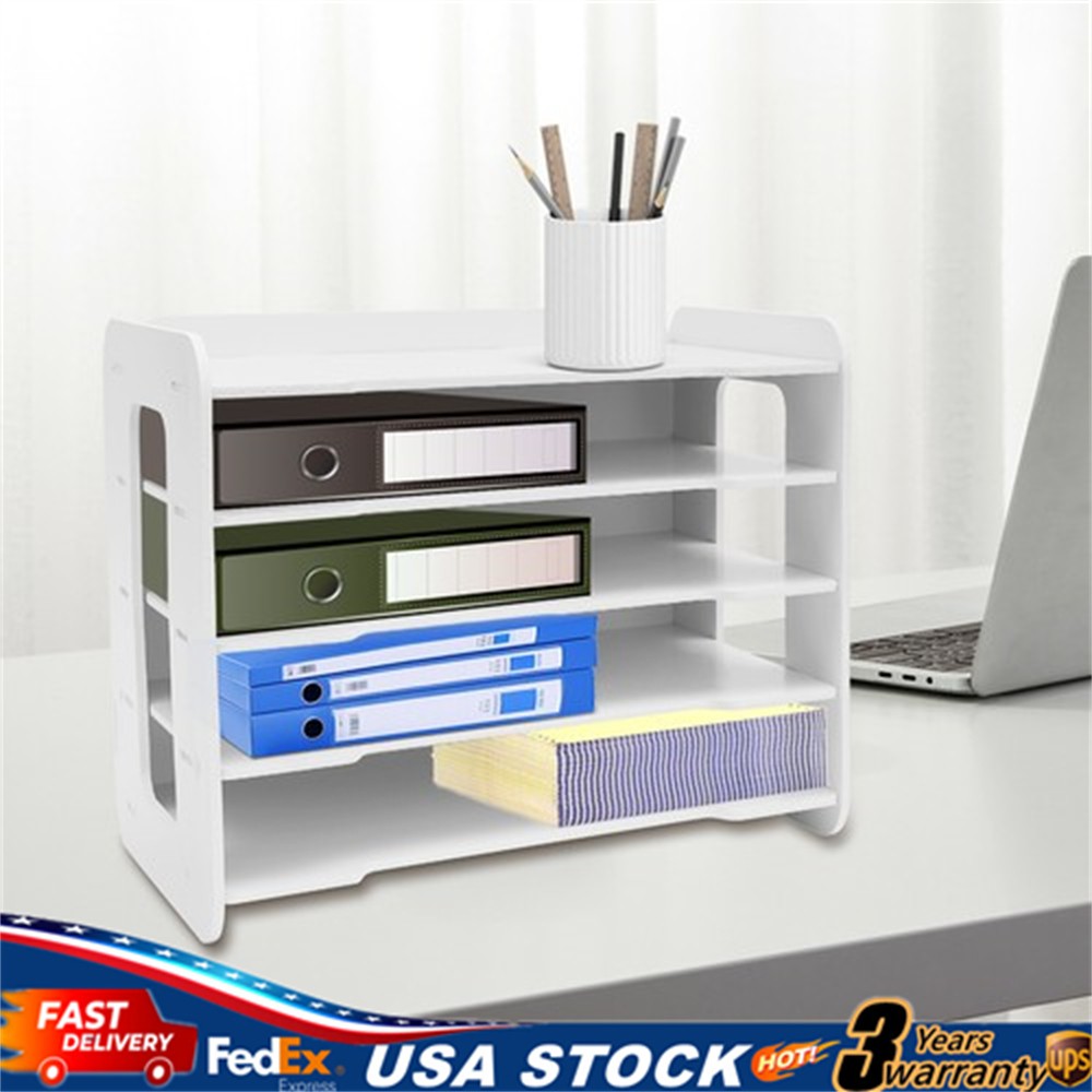 Stackable File Organizer Tray Desk Desktop Paper Document Tray Holder 5 Tiers