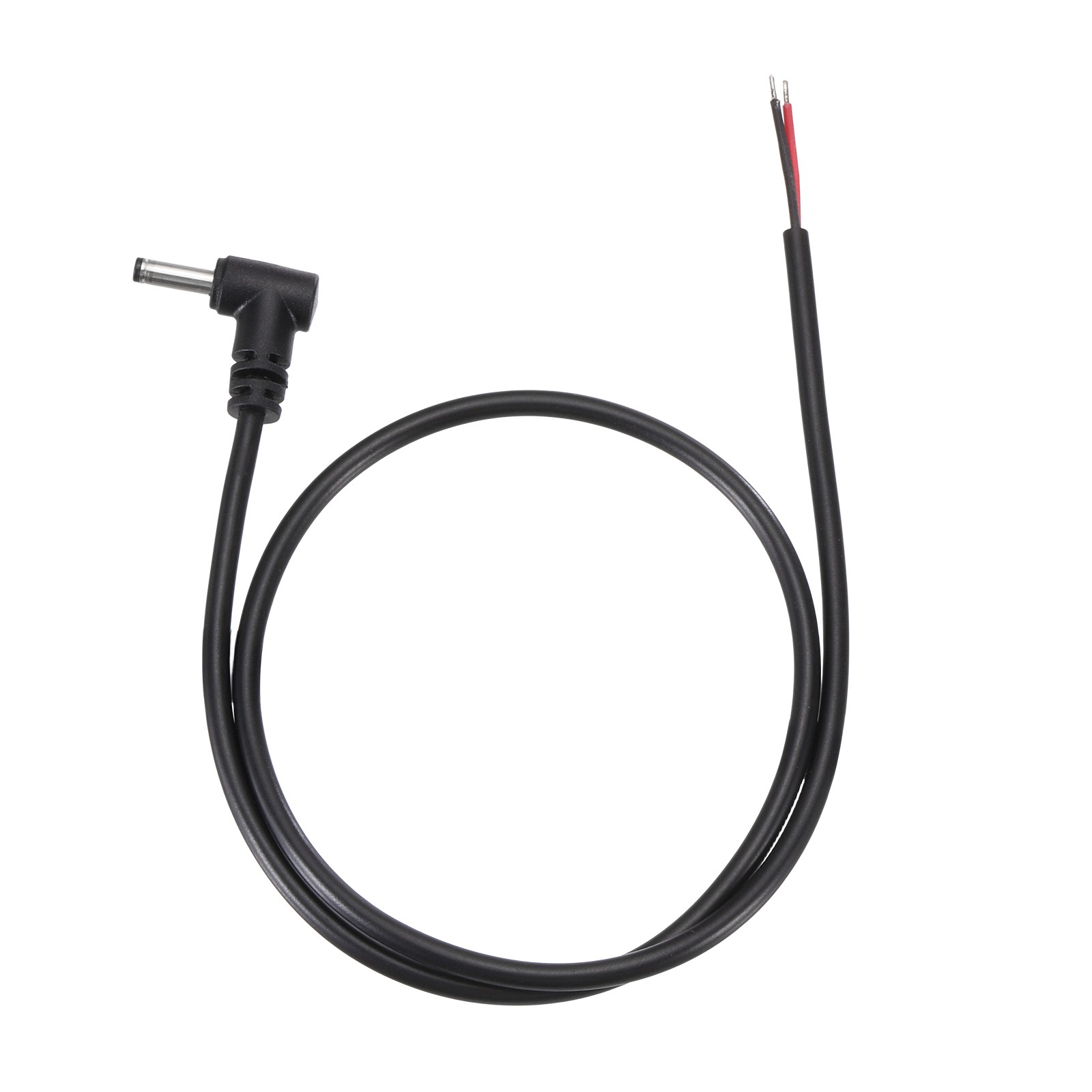 3.5mmx1.35mm 1ft DC Power Male Plug Jack Bare Wire Pigtail Cable Black