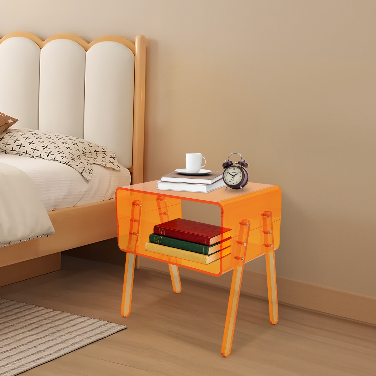 Acrylic Storage Rack Mobile Storage Cart Storage Rack for Kitchen Bathroom