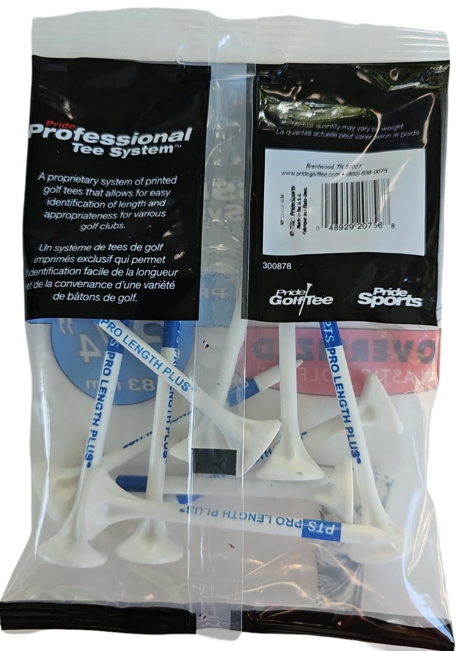 Pride Professional Tee System ProLength Plus Tee, 3-1/4 inch-10 Count Bag