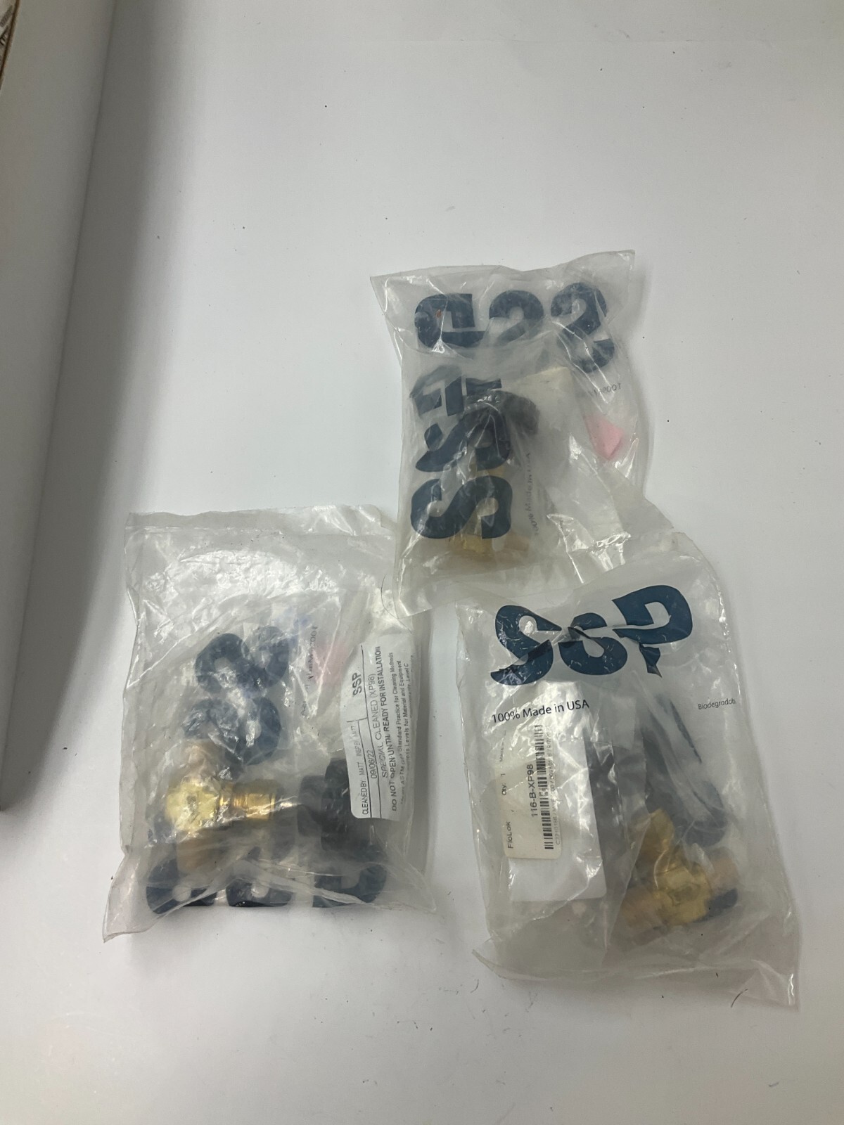(QTY 3) Flo-Lok SSP Brass Valve 116-B-XP98 Made in USA