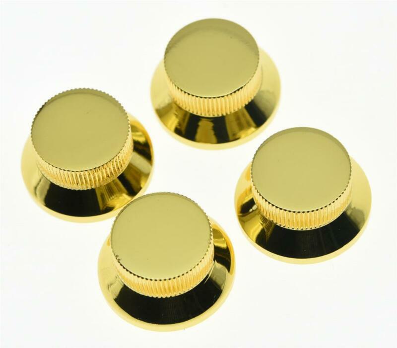 Set of 4 Gold Metal LP Top Hat Bell Knobs Guitar Bass Knob for Metric 5.8mm Pots