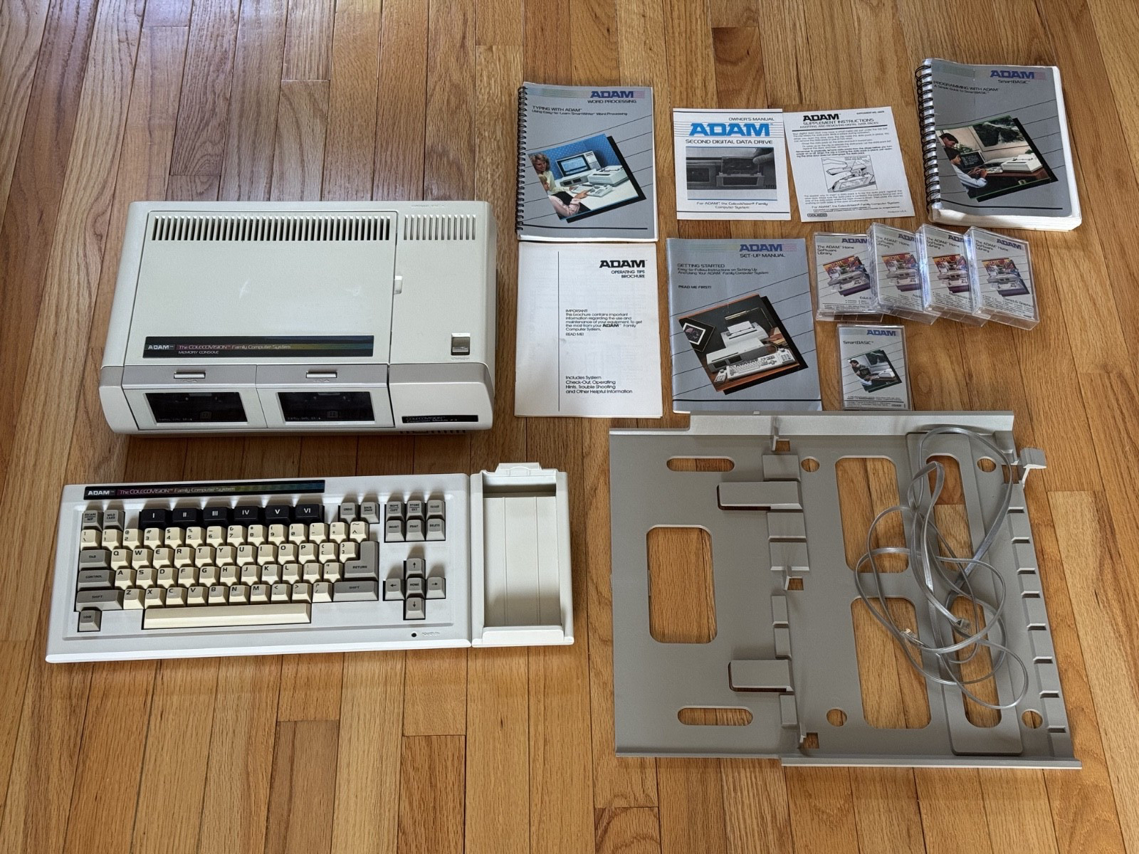Coleco Adam Computer Memory Console Expansion Module 3 & MANUALS TAPES, KEYBOARD