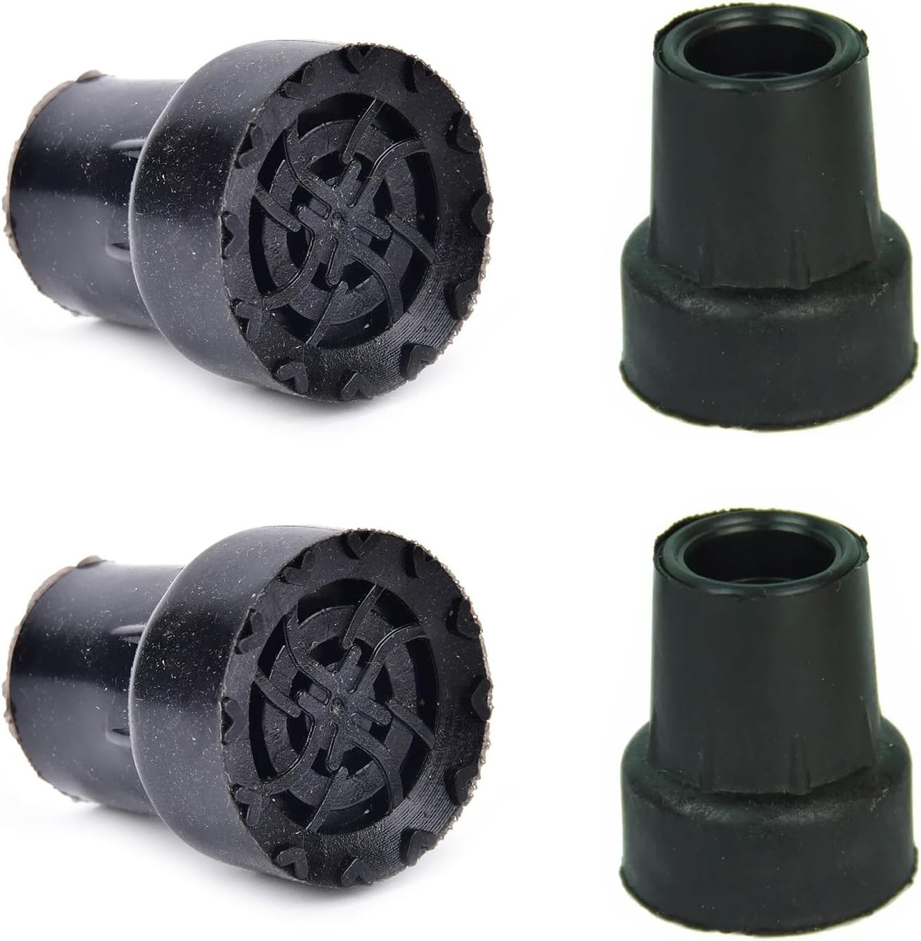 4 Pack Crutch Tips 19Mm 3/4 Inch Walking Cane End Cap Foot Bottom Rubber Pads Fe