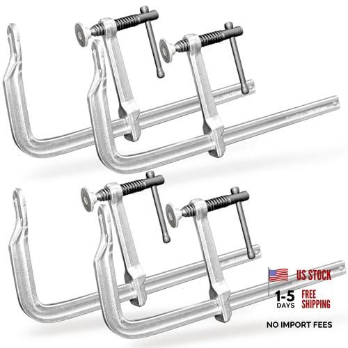 12-Inch Heavy-Duty F-Clamps for 12 x 4-3/4 Inch (300×120mm)/1,320 Lbs 4-Pack