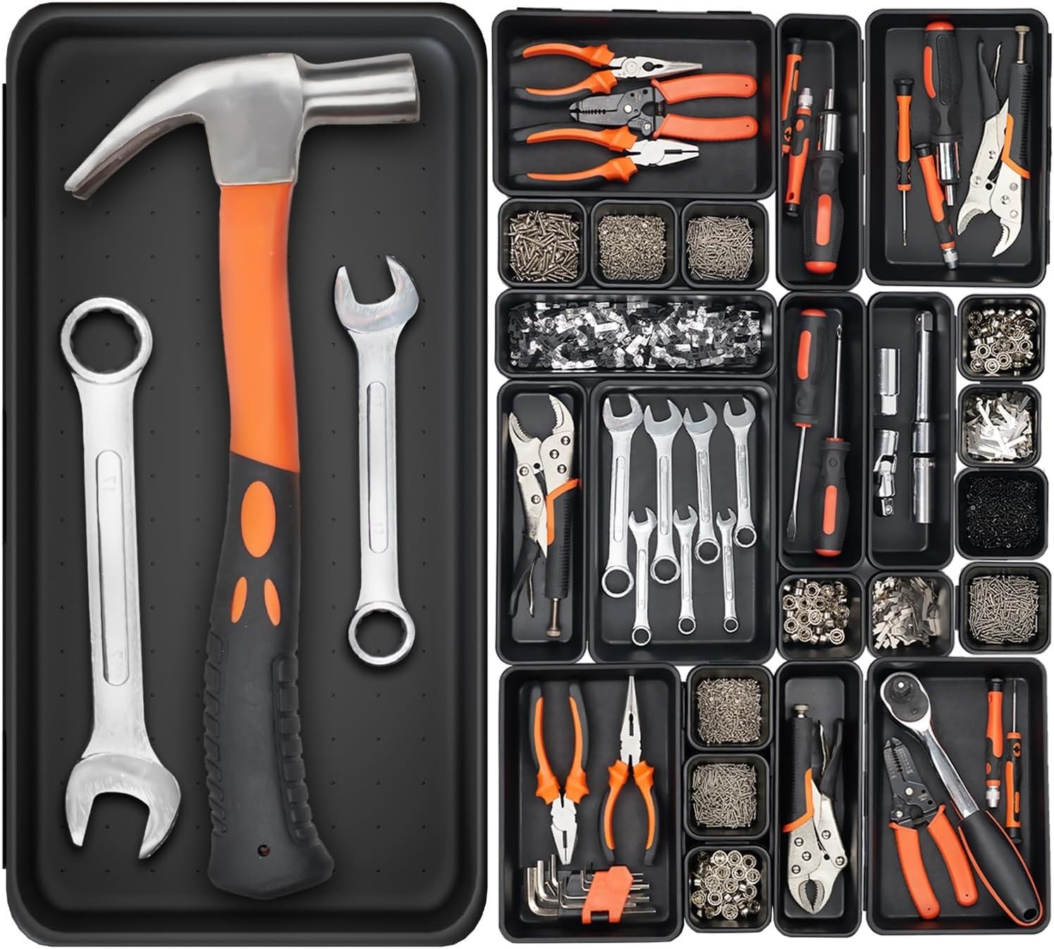 20 Pack Tool Box Organizer Trays - 5 Sizes for Ultimate Tool Storage Efficiency