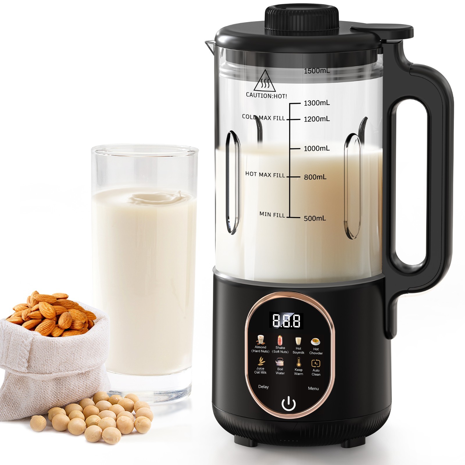 10 in 1 Nut Milk Maker Blender 50oz Automatic Homemade Soy Almond Oat Machine