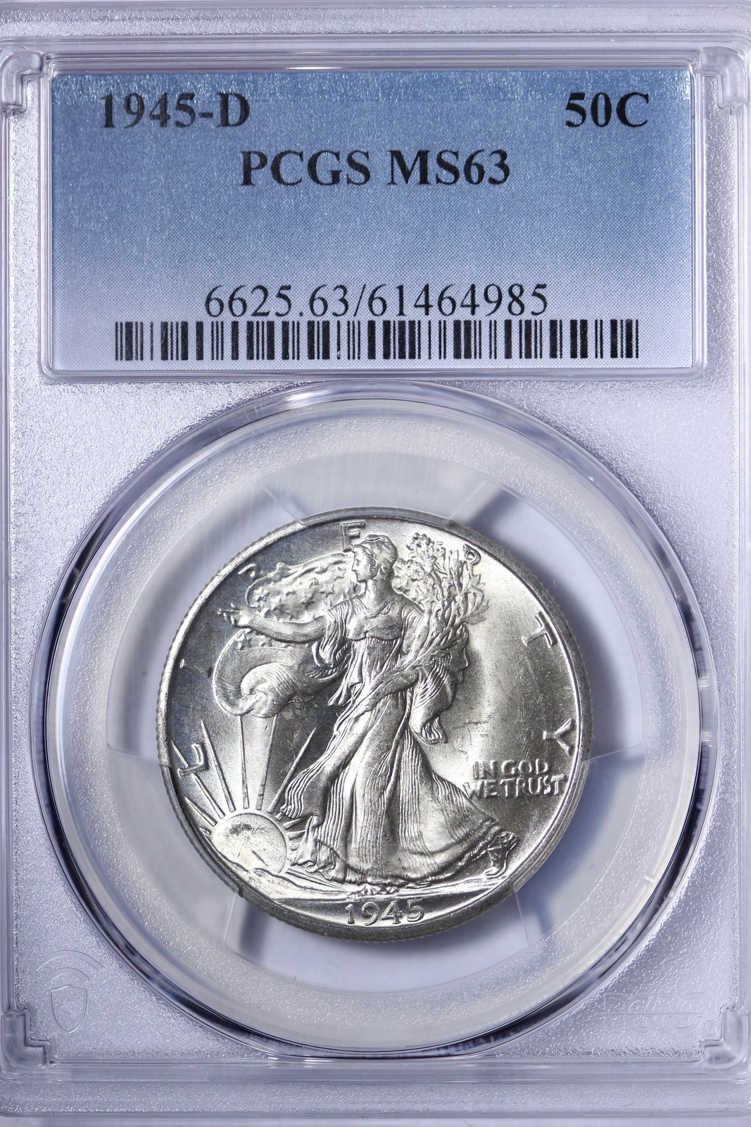 BU 1945-D Walking Liberty Half Dollar PCGS MS63 WSAMU