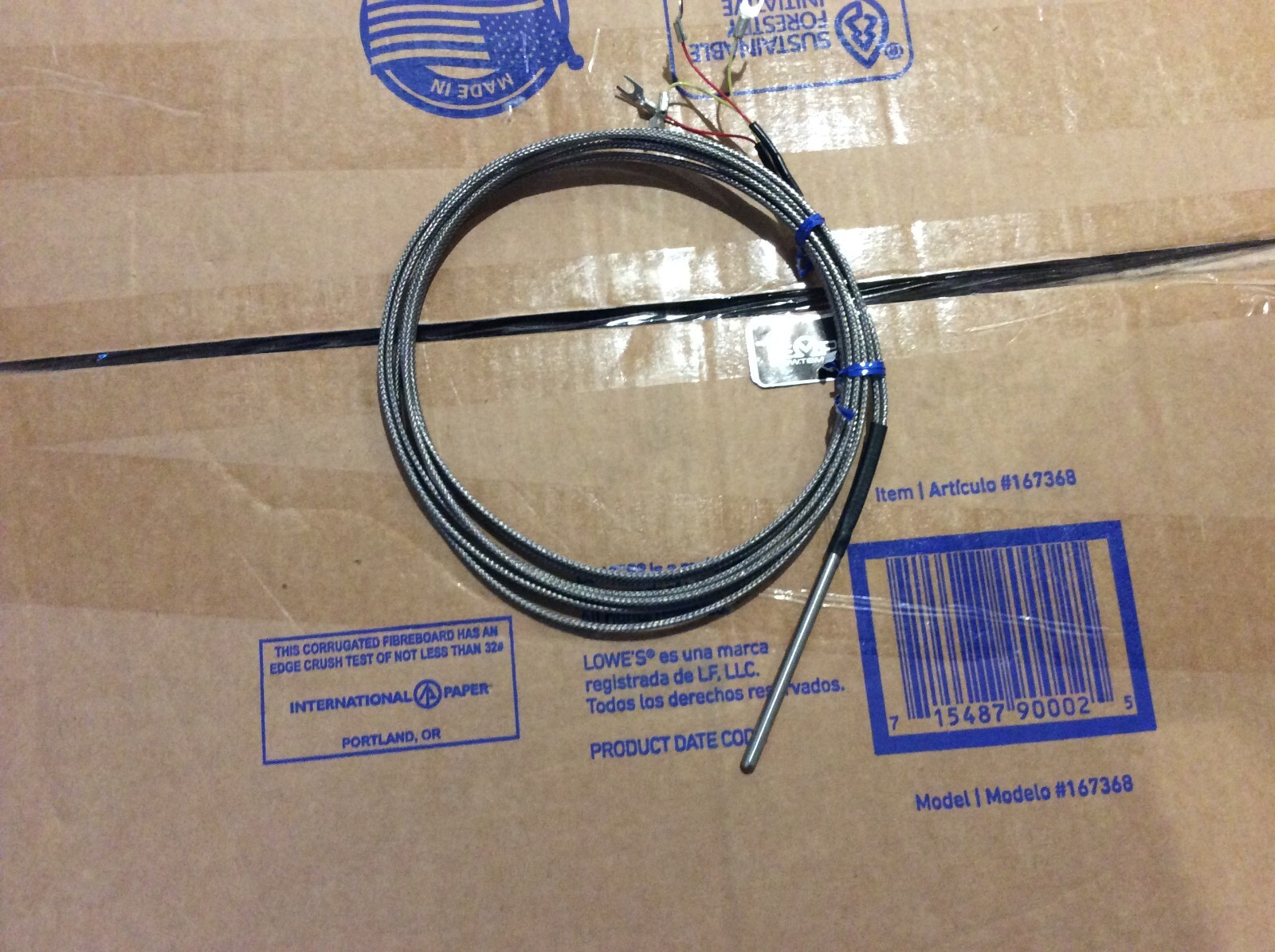 Tempco TTW00731 Type K-U A2125 Thermocouple Probe