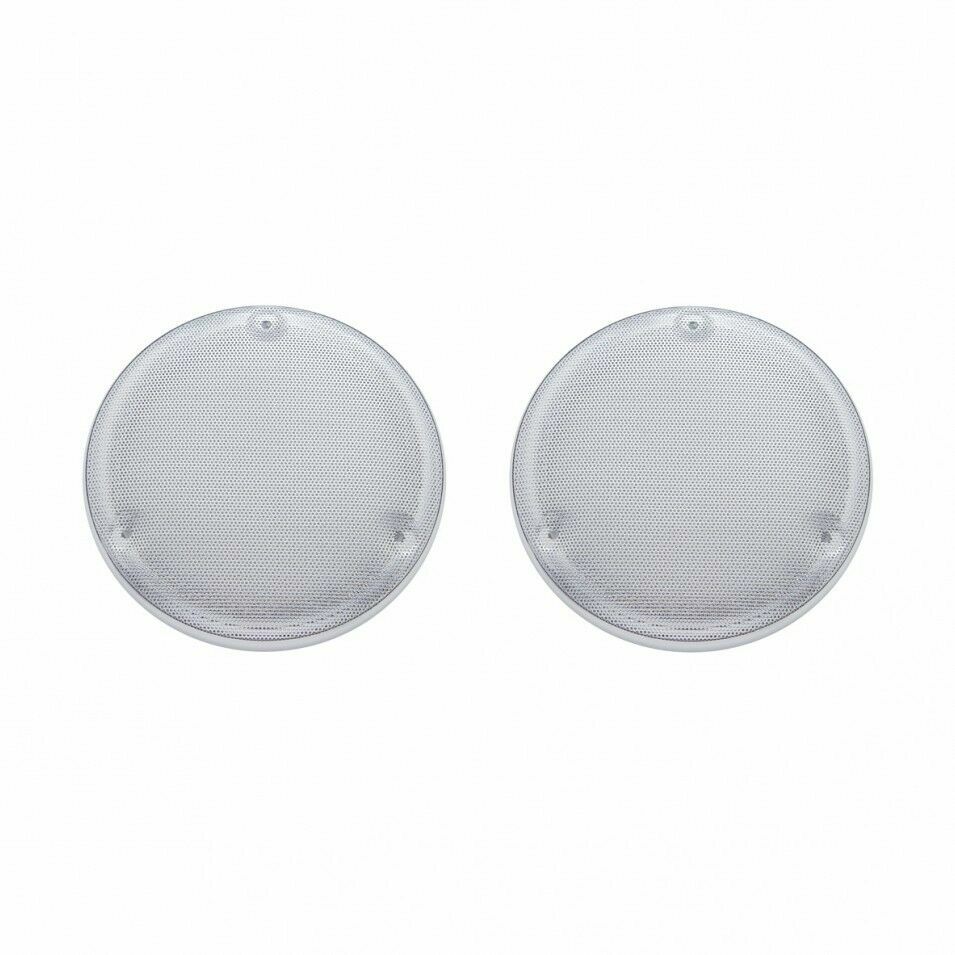 6-3/4" Round Speaker Cover for Freightliner & Kenworth Trucks - Chrome - Pair