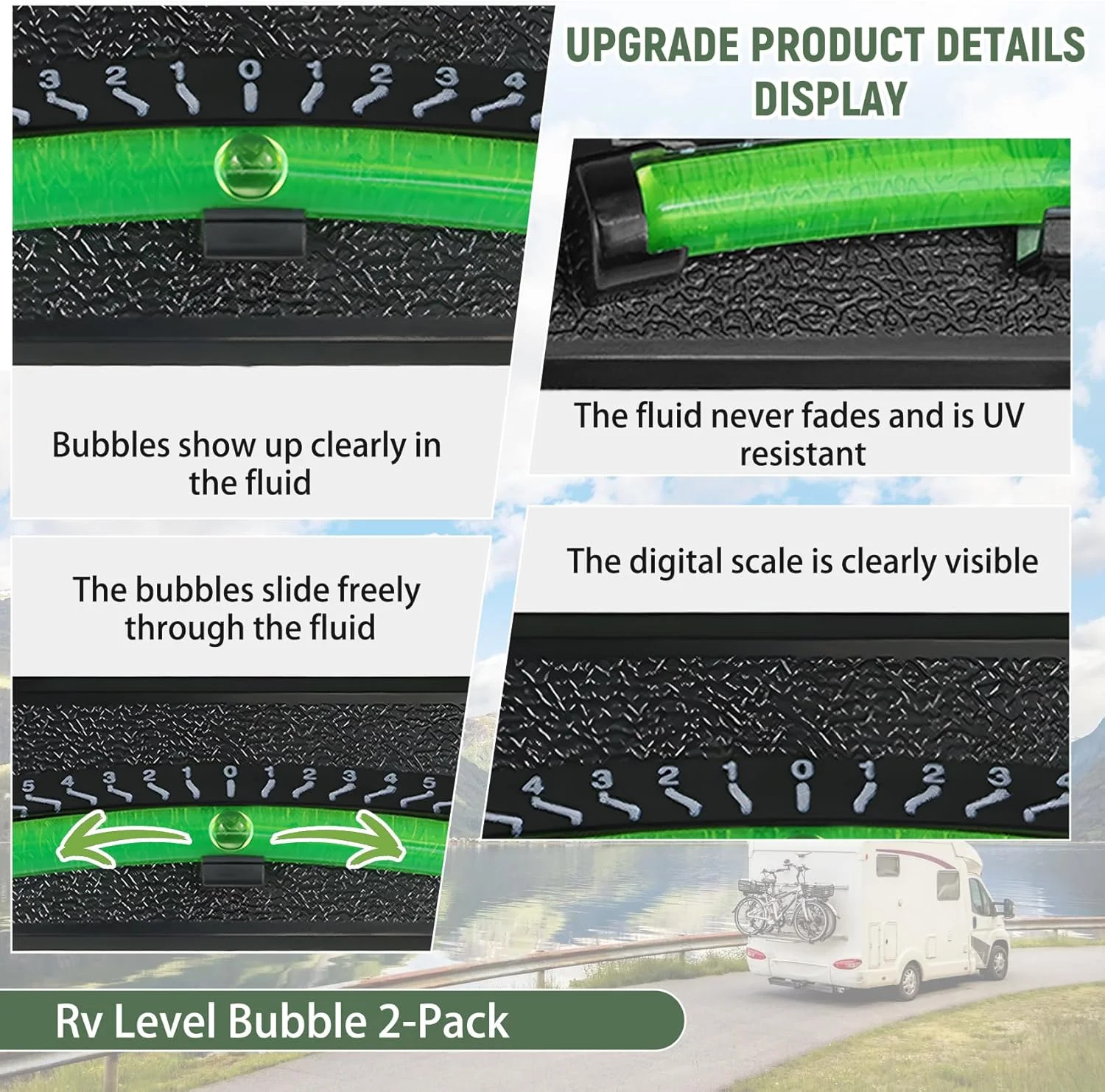 Rv Bubble Level Camper Level Bubble 2 Pack For Trailer Leveling Bubble,High Visi