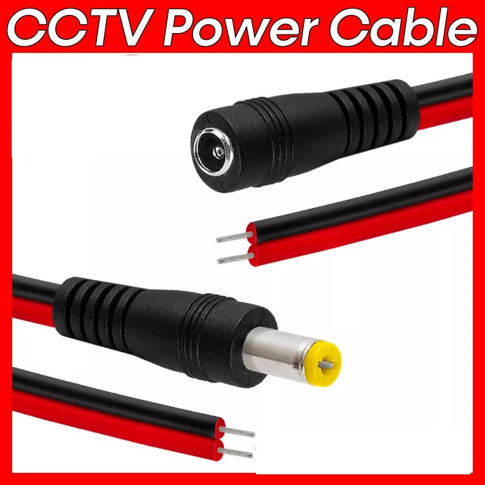 20 Pack DC Power Pigtails (10 Male/ 10 Female) for CCTV  Security Cameras