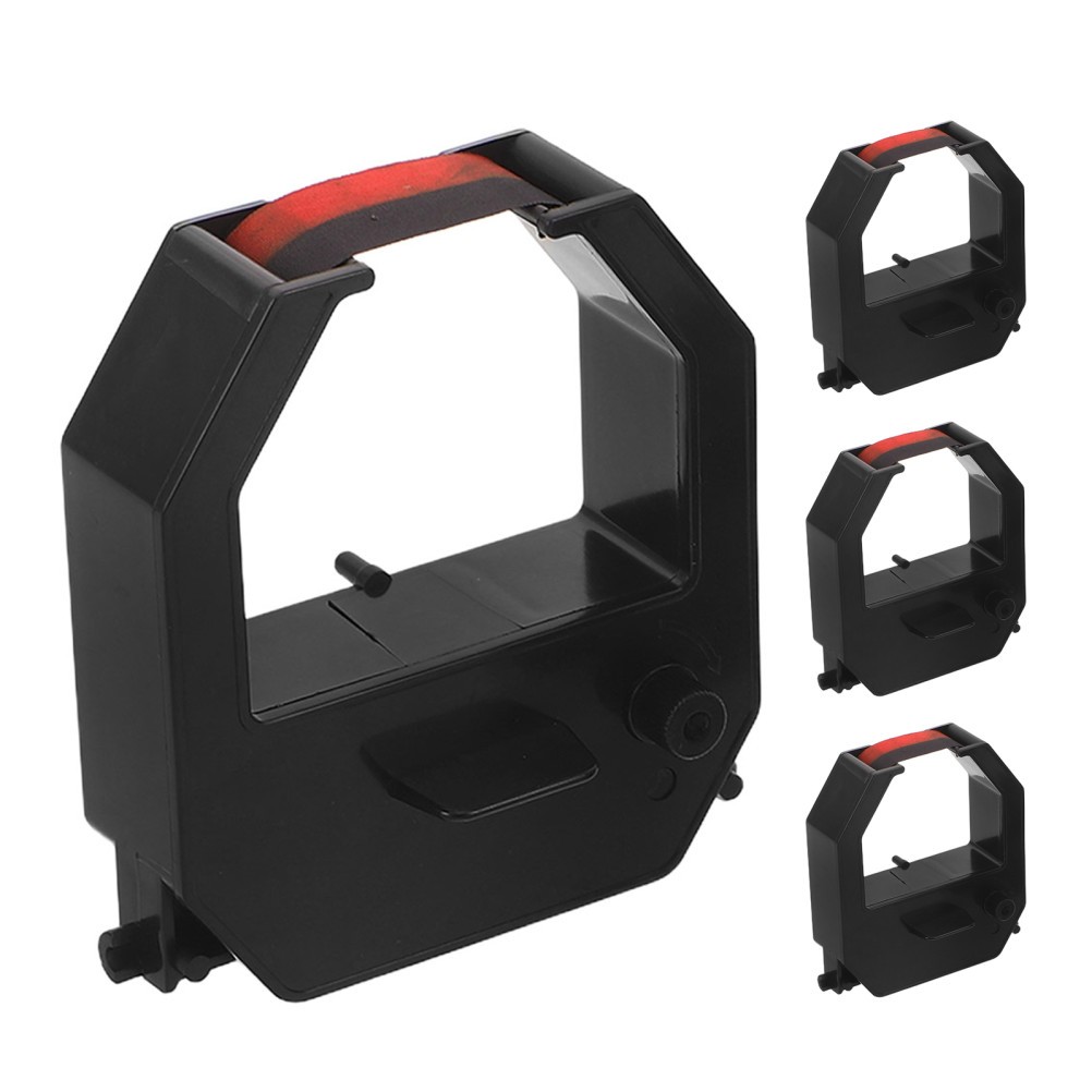 4Pcs Reusable Black Ribbon for Time Clocks Efficient Office Attendance Printing