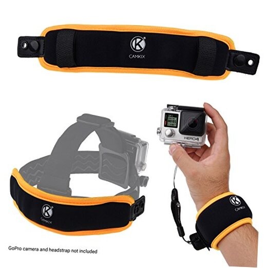 & Headstrap Floater compatible with GoPro Hero 7, 6, 2in1 Floating Wrist Strap