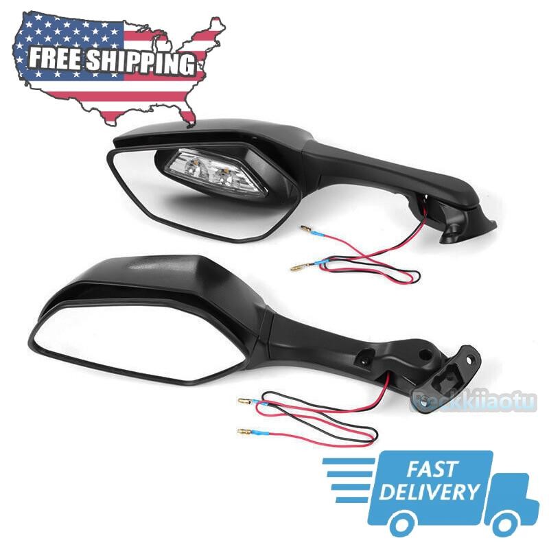 For Kawasaki Ninja ZX10R 2011 2012 2013 2014 15 Rearview Mirrors LED Turn Signal