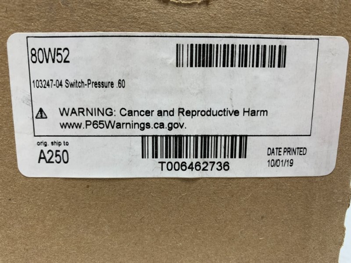 Lennox 80W52 Pressure Switch 0.60" WC
