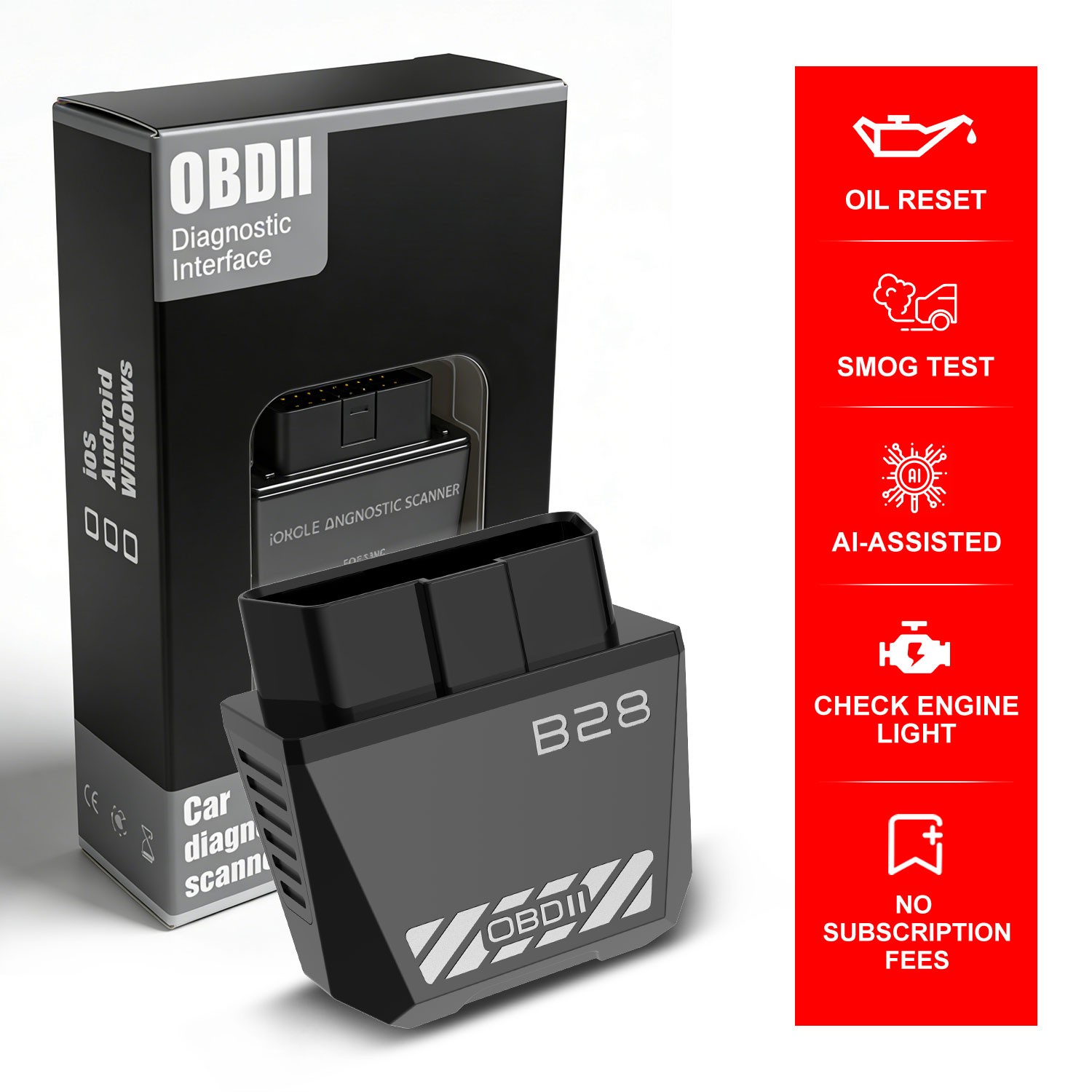 2026 NEW B28 Bluetooth OBD2 Scanner Diagnostic Tool ECU Coding