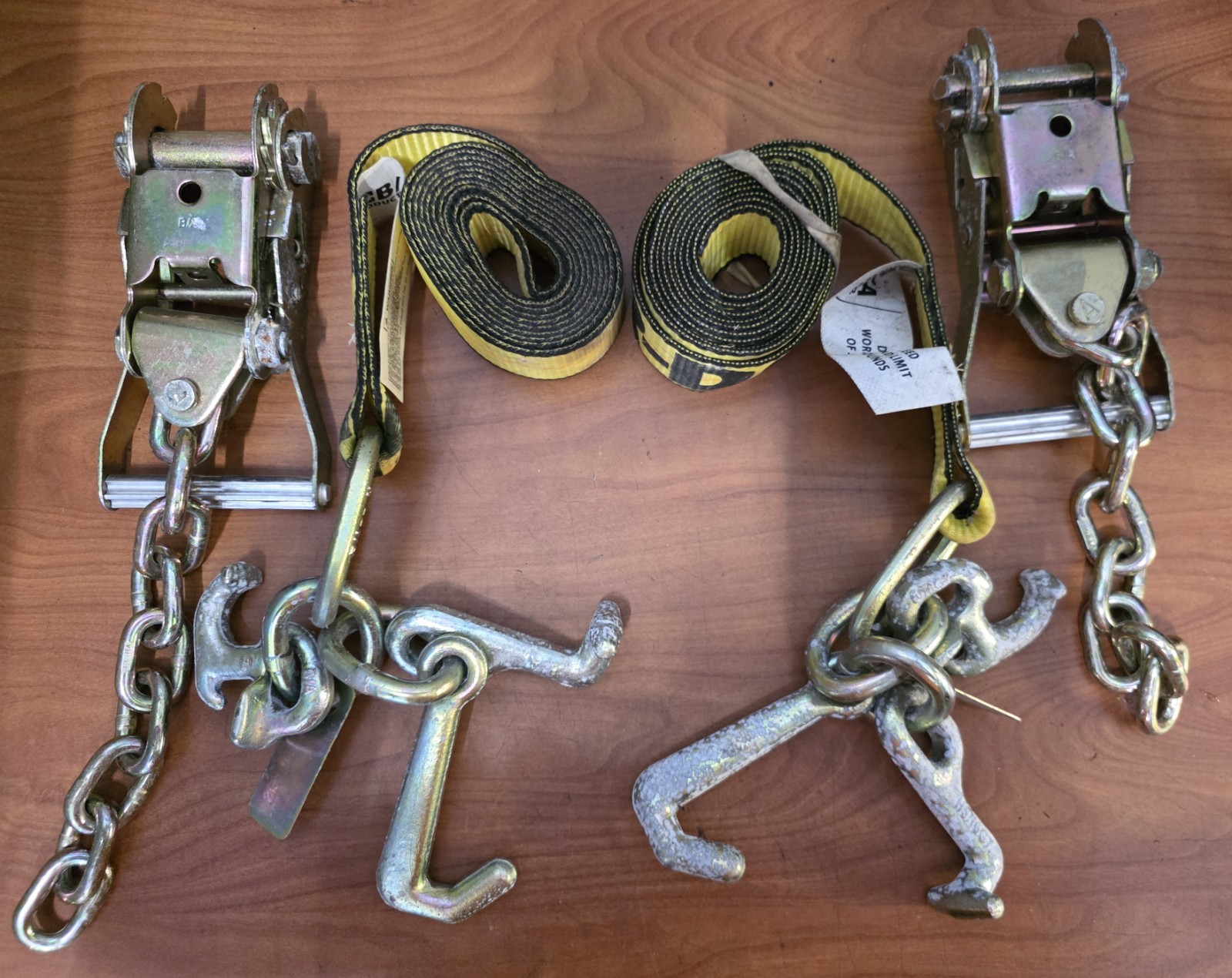 Jerr-Dan Chain / Strap Set, Wheel Lift Straps, Tow Chains, Two Truck Rollback