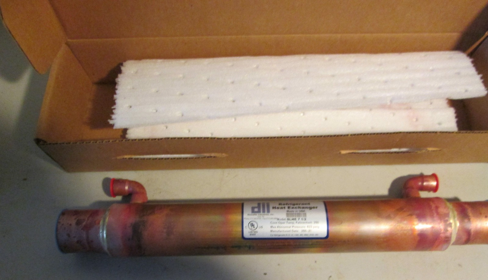 Doucette Industries SLHE 7 1/2 Suction Line Heat Exchanger 1 5/8" Suction 5/8" L