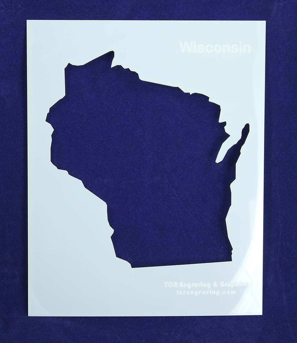 State of Wisconsin Stencil -8 x 10 Inches -14 mil Mylar Painting/Crafts
