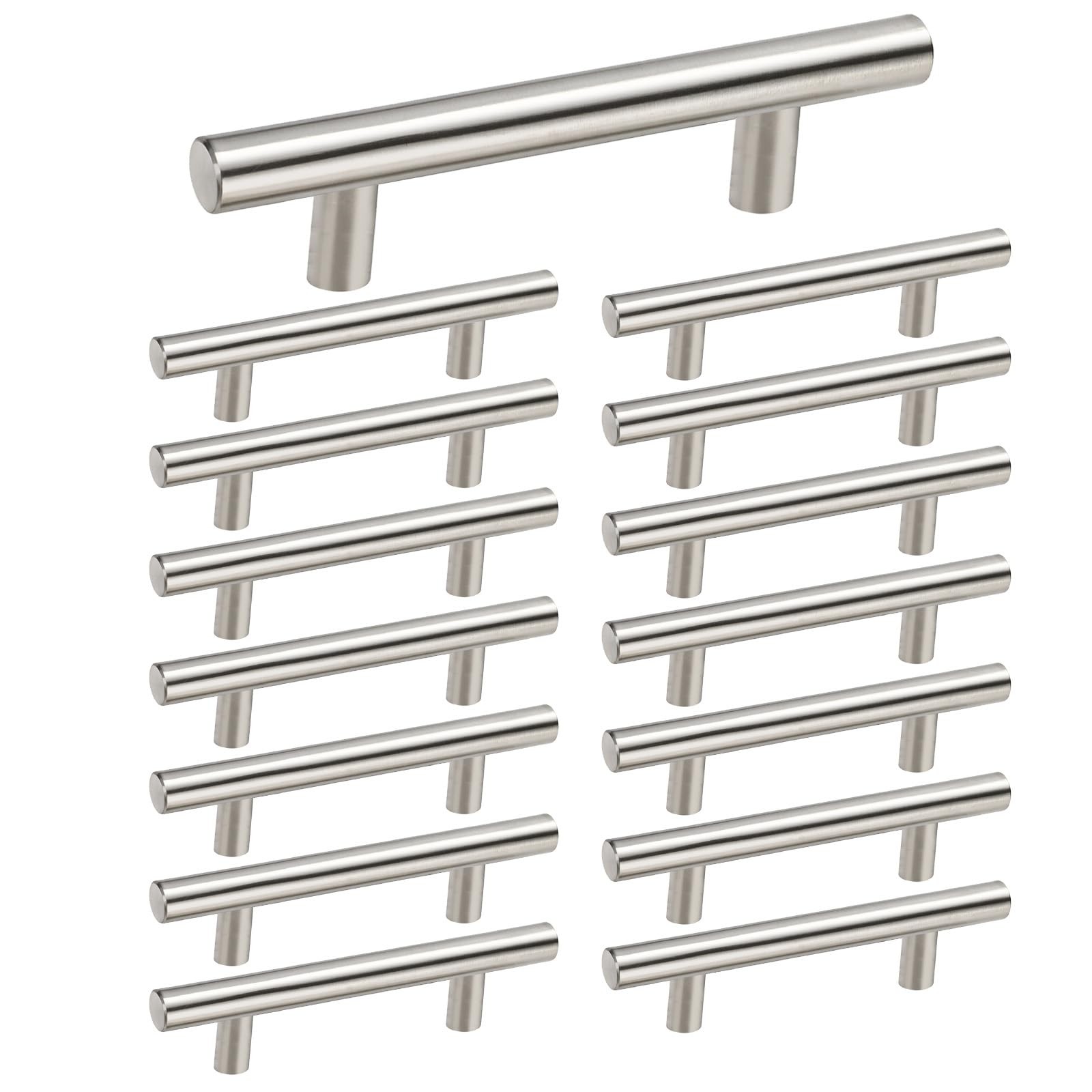 homdiy 15 Pack Brushed Nickel Cabinet Pulls 3 Inch Handles Stainless Steel Cabin