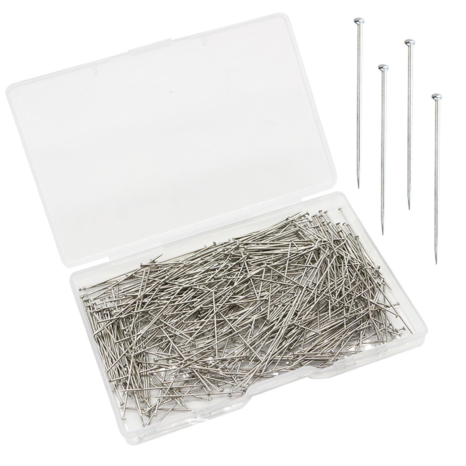 500Pcs Straight Pins，Stainless Steel Head Pins Dressmaker Pins Fine Satin Pin...