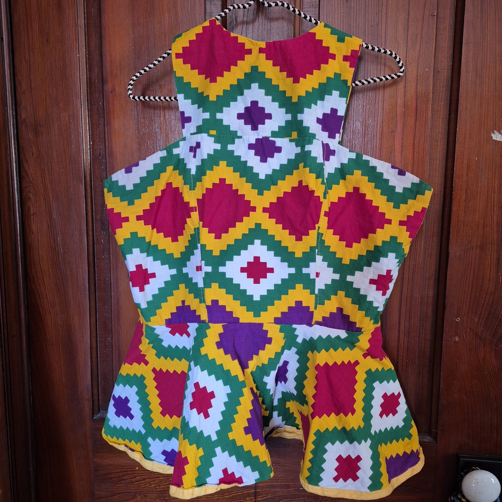 Handmade African Ankara Wax Print Peplum Top Women’s Small Lined Ethnic Shirt