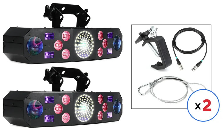 Eliminator Furious Five RG 5-in-1 Lighting Effect Fixture Essentials Bundle -