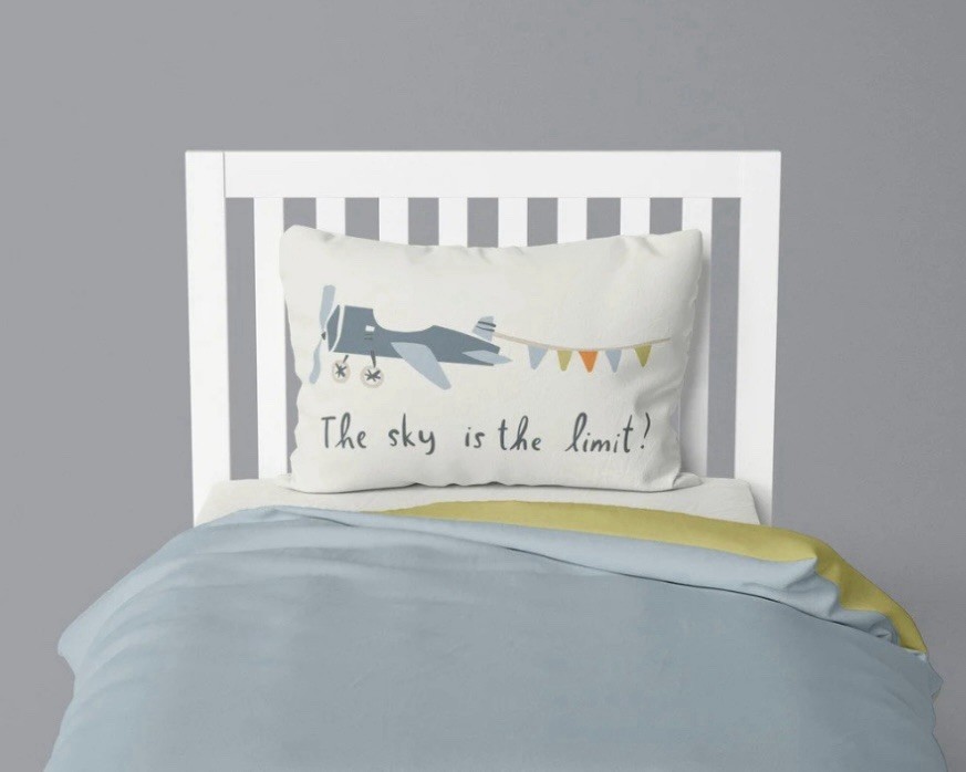 Children’s Pillow Case Set - Plane & Clouds