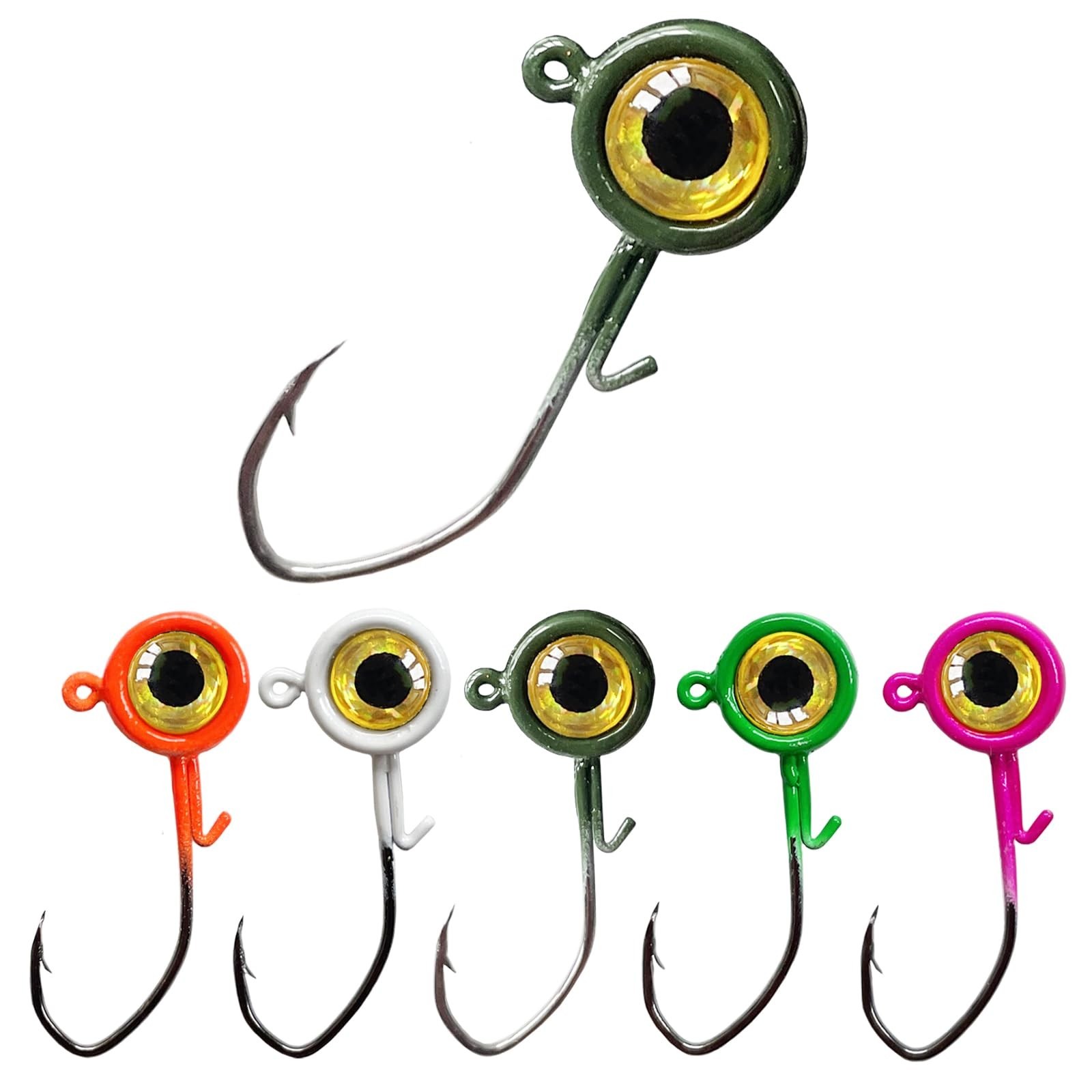 Crappie Jigs,20Pcs Crappie Jig Heads Fishing Jigs for Bass Fishing 1/32oz,1/1...