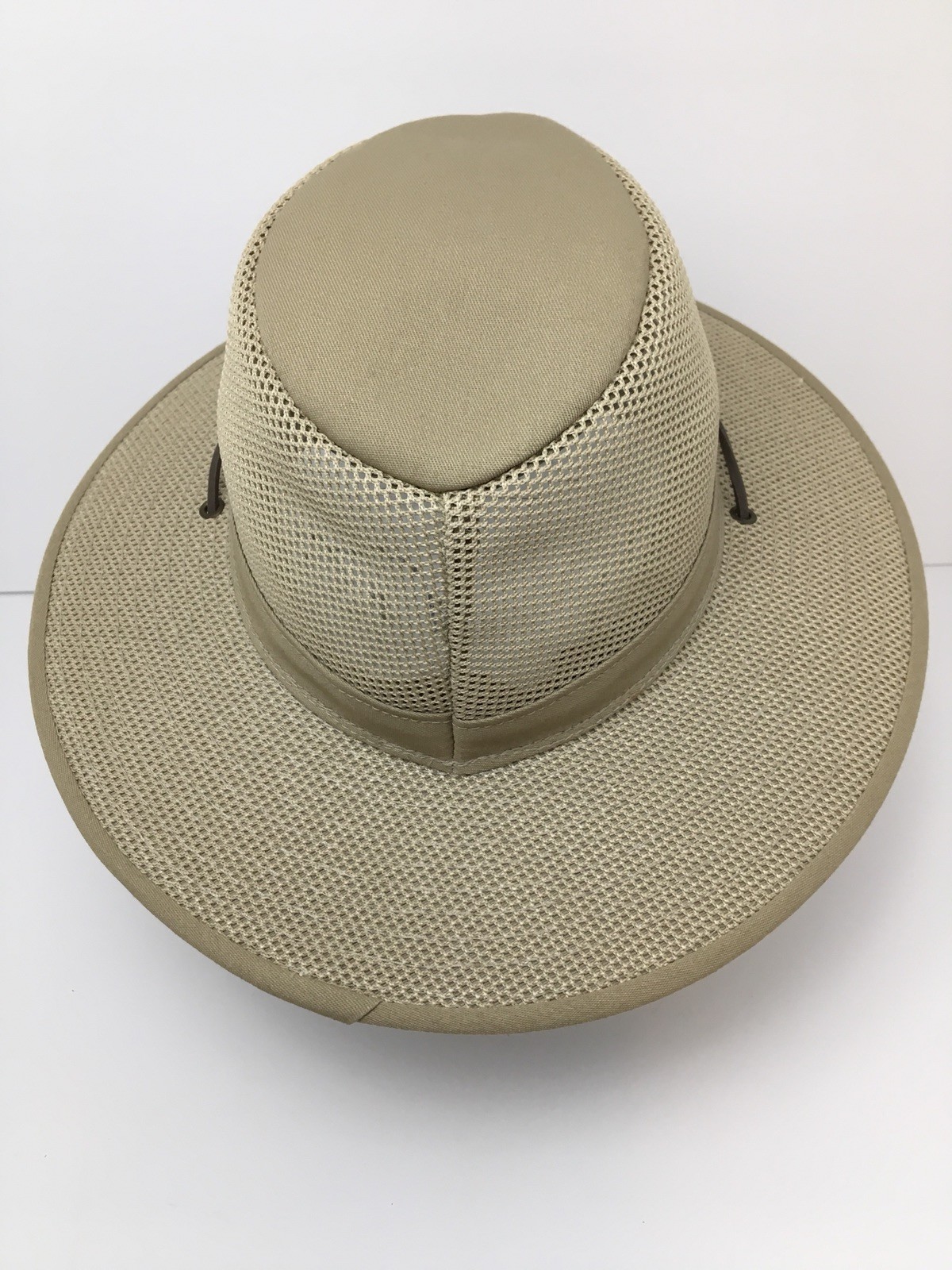Sun Hat Henschel Packable Mesh Hike Paddle Leather Strap USA Medium Excellent