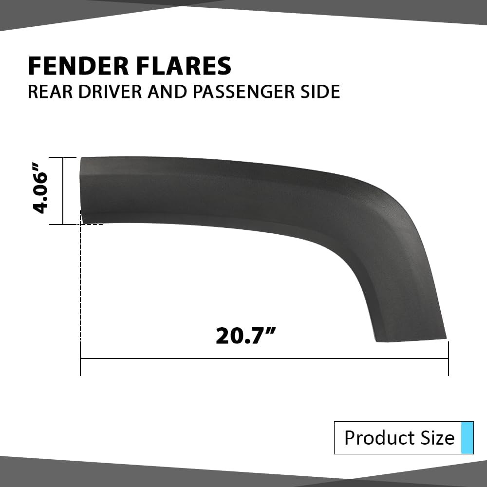 Rear Left & Right Fender Trim Molding Fit Jeep Renegade 2015-2023 Durable Black