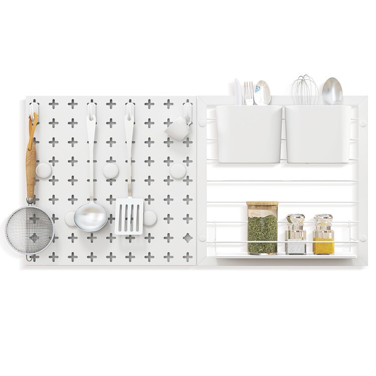 Pegboard Hooks Combination Set Storage Organizer Wall With 0.6" Thickened Panel