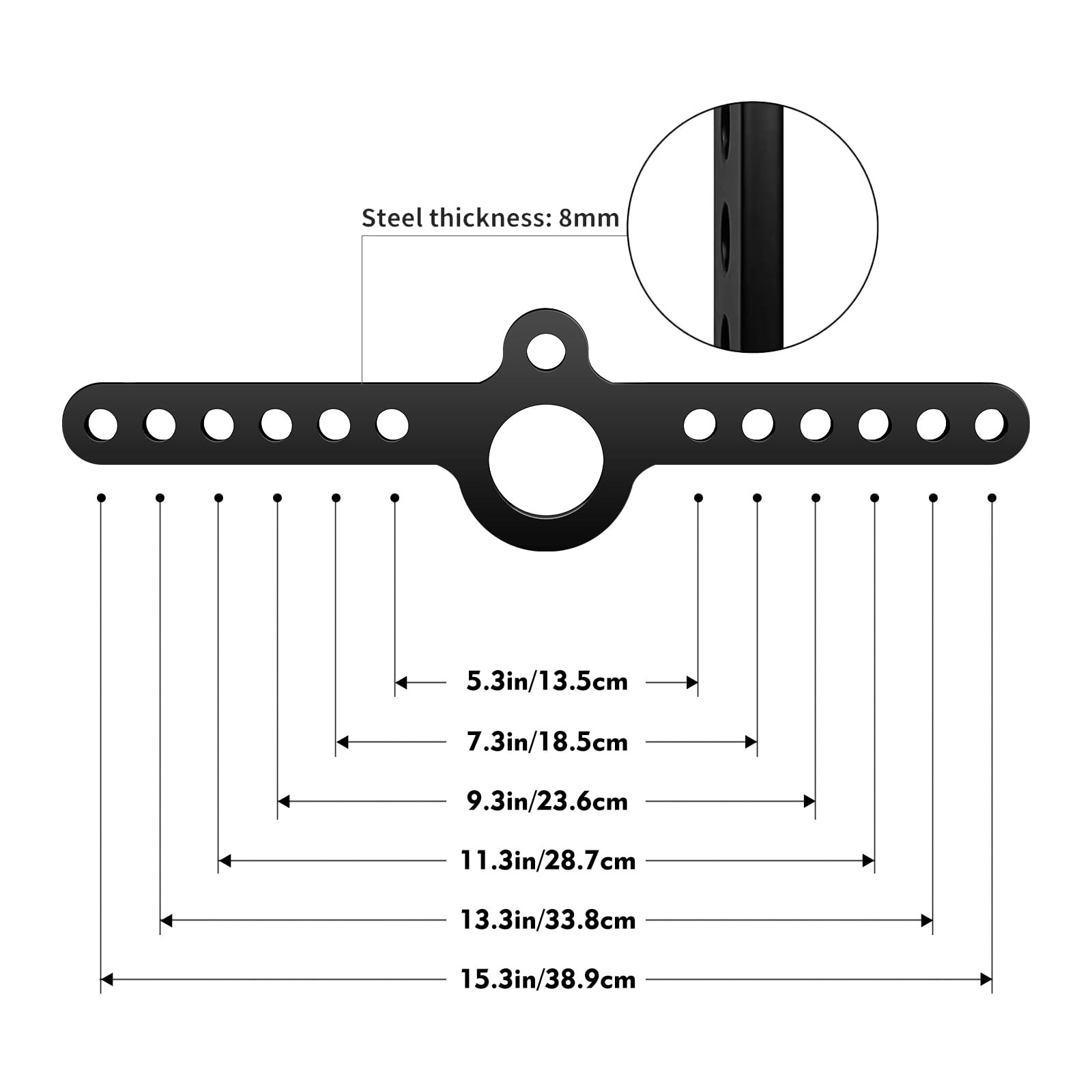 Spreader Bar Double to Single D Handle LAT Pull Down T Bar Cable Row Attachme...
