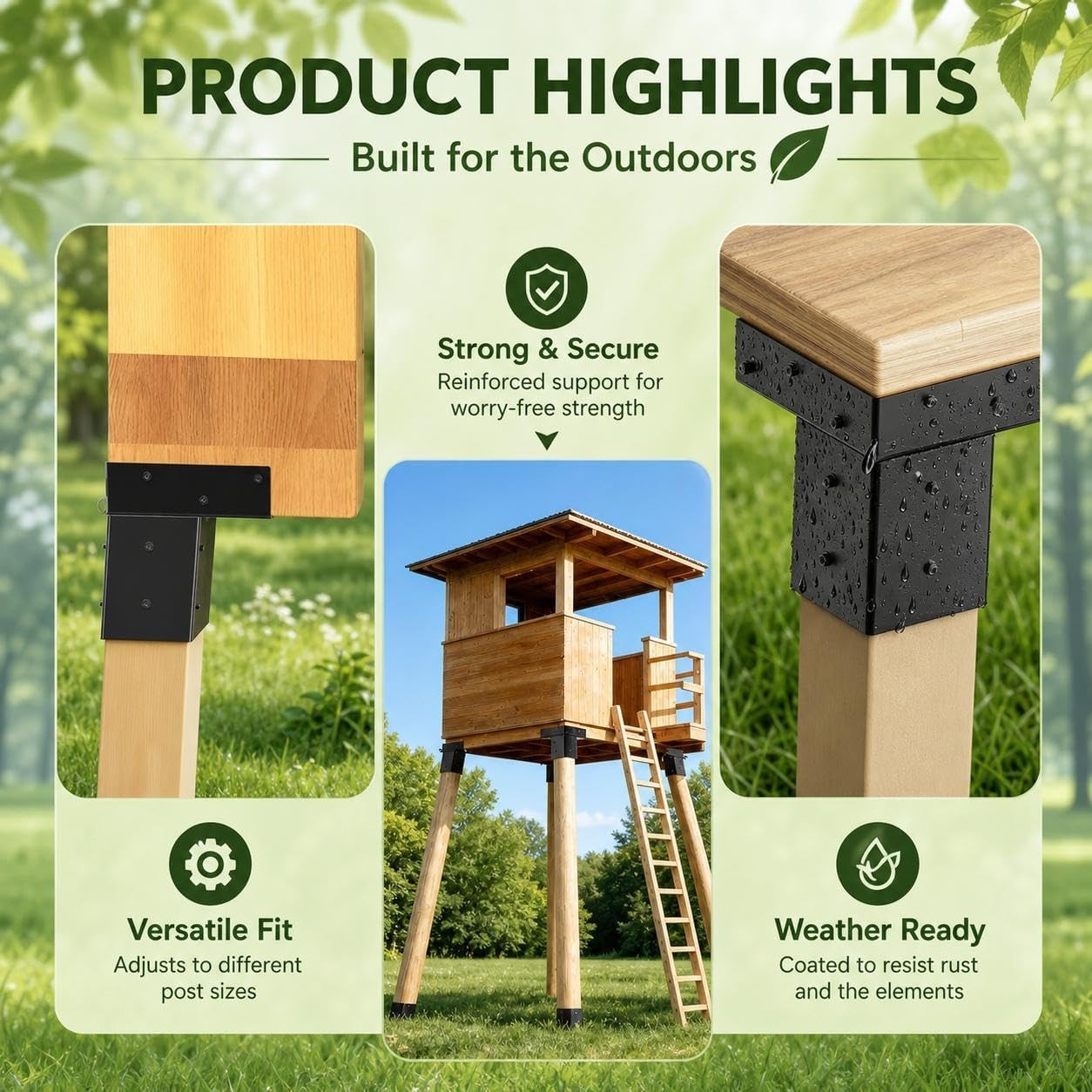 4 Pack Deer Stand Brackets 4x4 Elevator Hunting Platform Tree House Supports