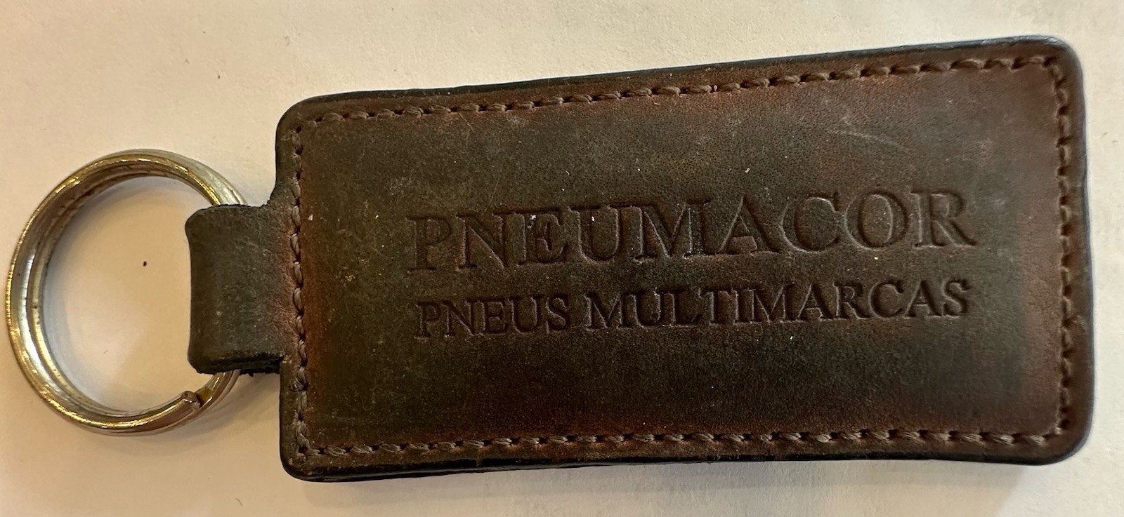 Pneumacor Pneus Multimatcas Tires Company Lisbon Portugal Brown Leather Keychain