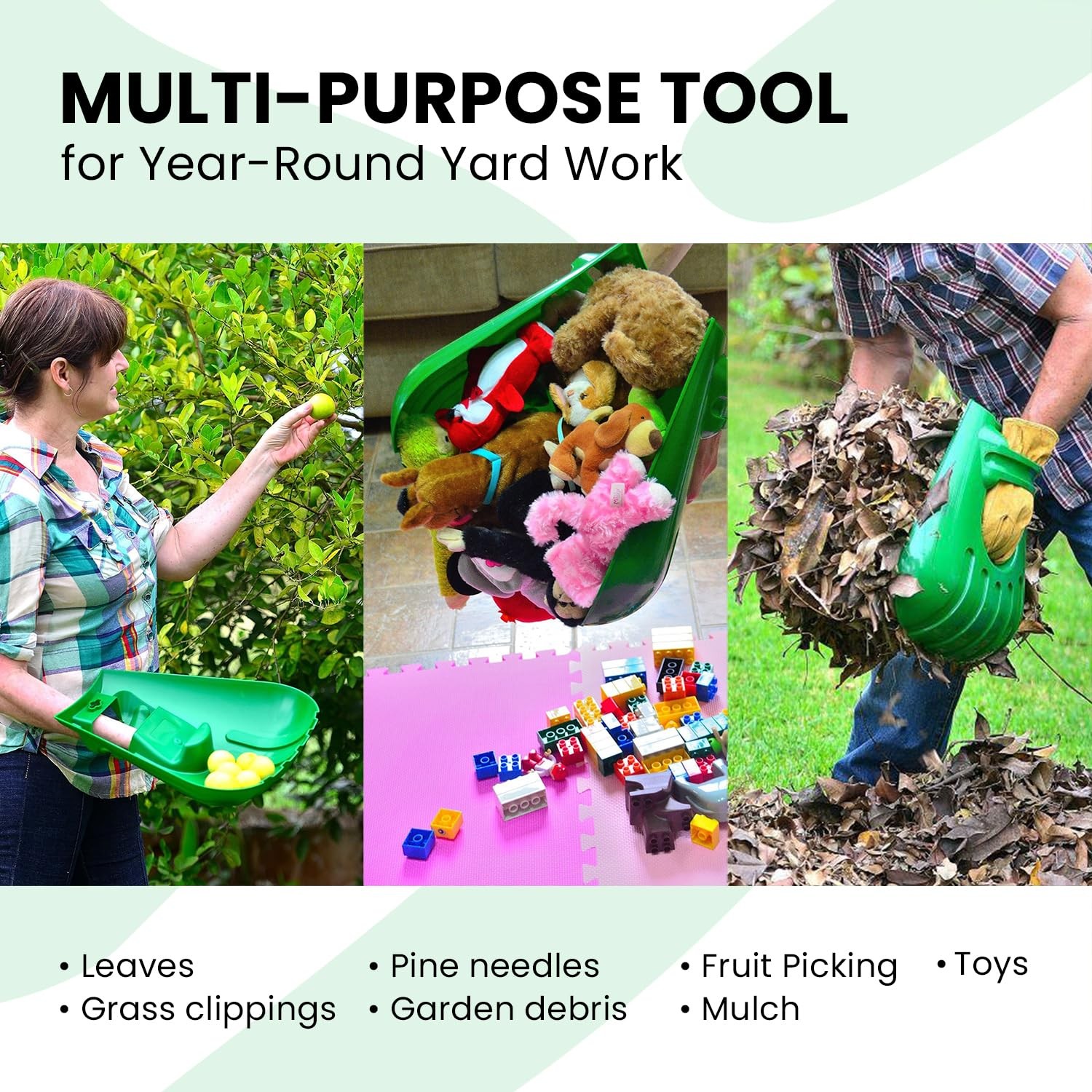 GARDEASE Leaf Scoops Premium Ergonomic Large Hand Held Rakes for Fast Leaf,