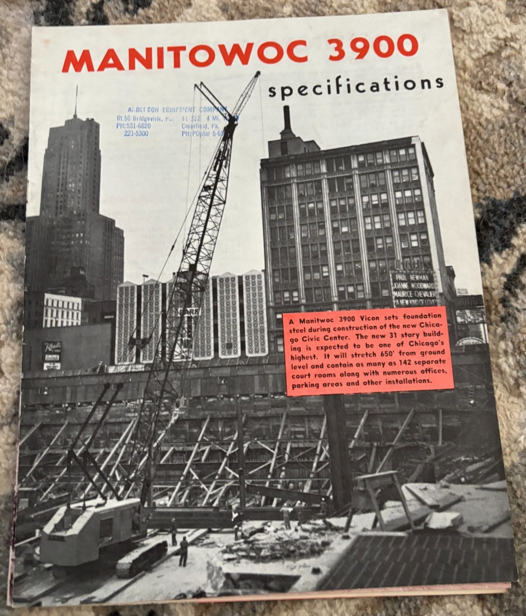 Manitowoc Model 3900 Vicon Crane Brochure AMIL25