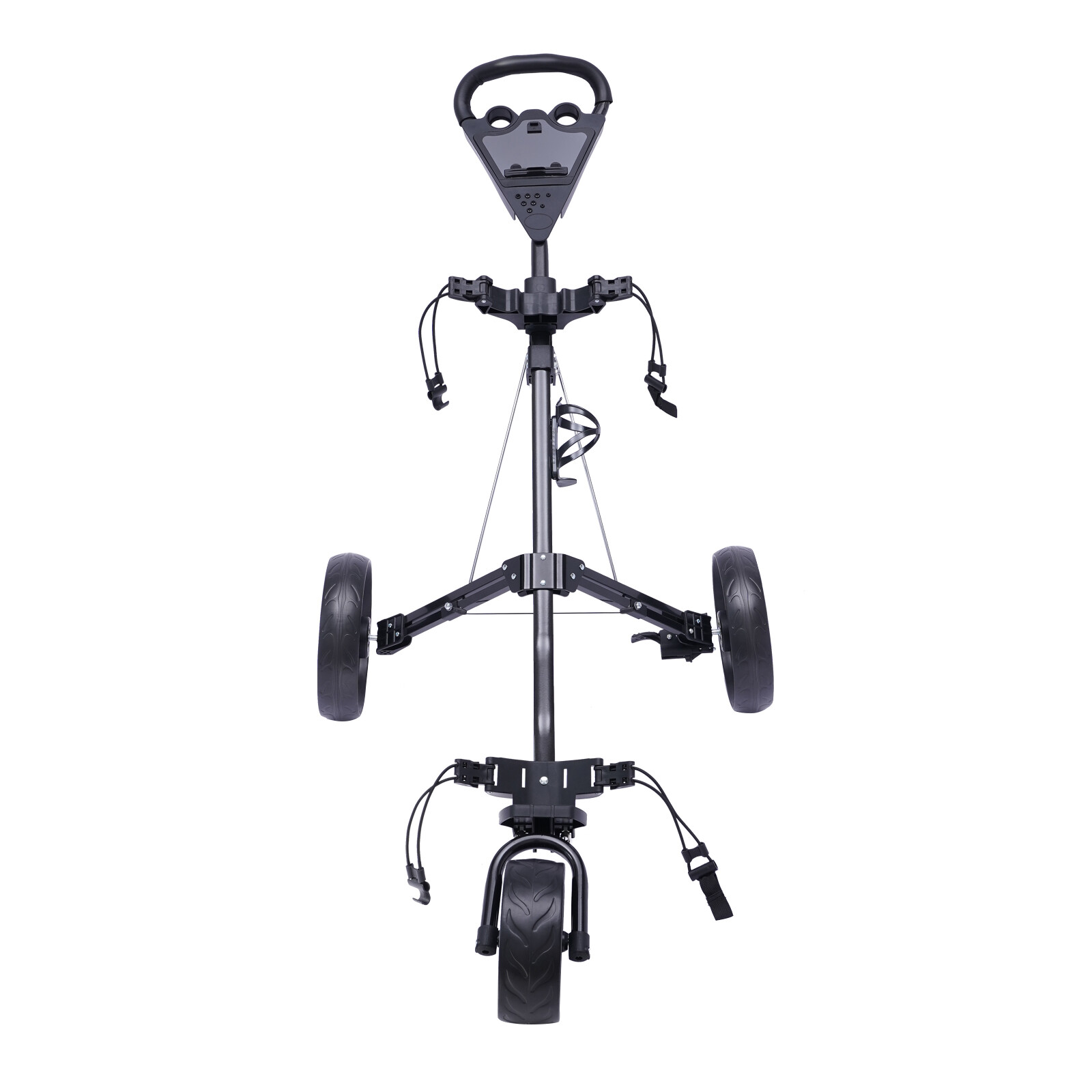 3 Wheel Golf Push Cart Folding Golf Walking Push Cart Roller Golf Bag Holder