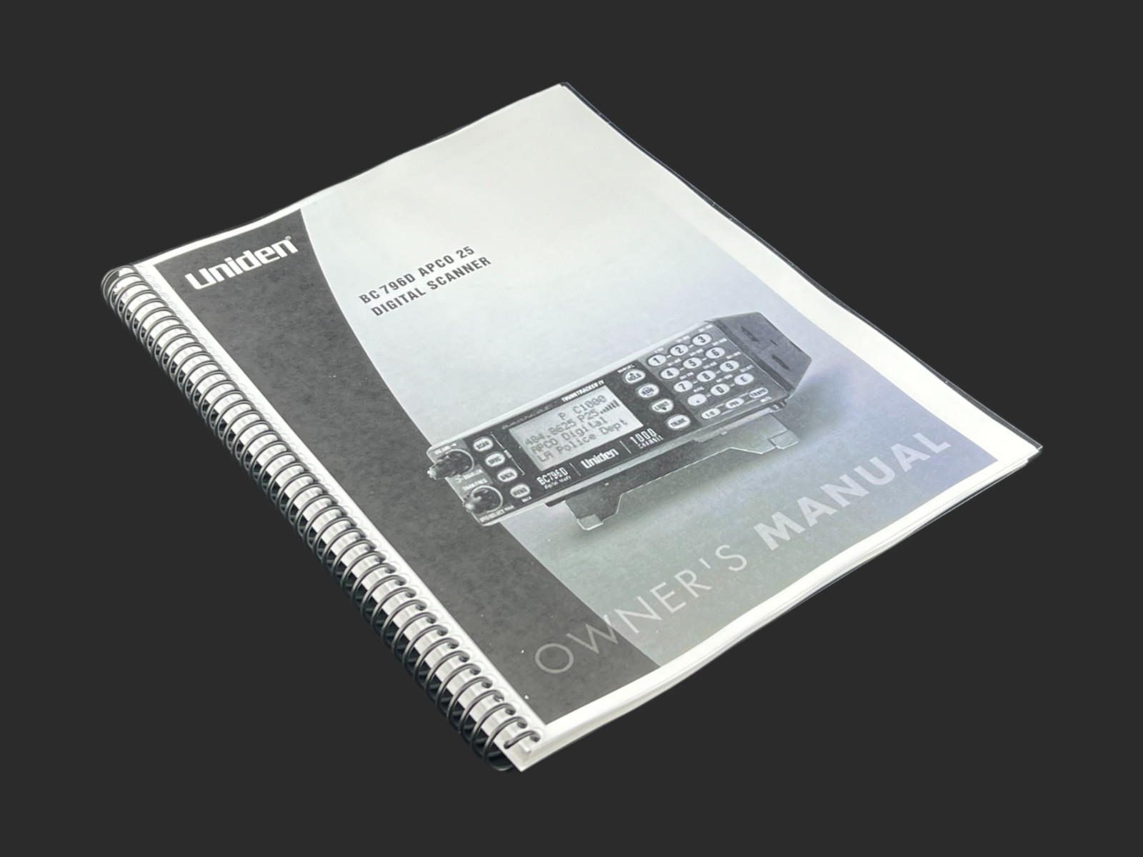 Uniden BC 796D APCO 25 Instructions Operating Manual User Guide COIL BOUND