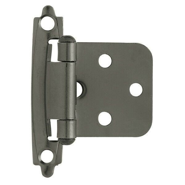 (5 Pack) Pair Variable Overlay Black Nickel Hinge Self Closing   L-H0103BV-BLN-O