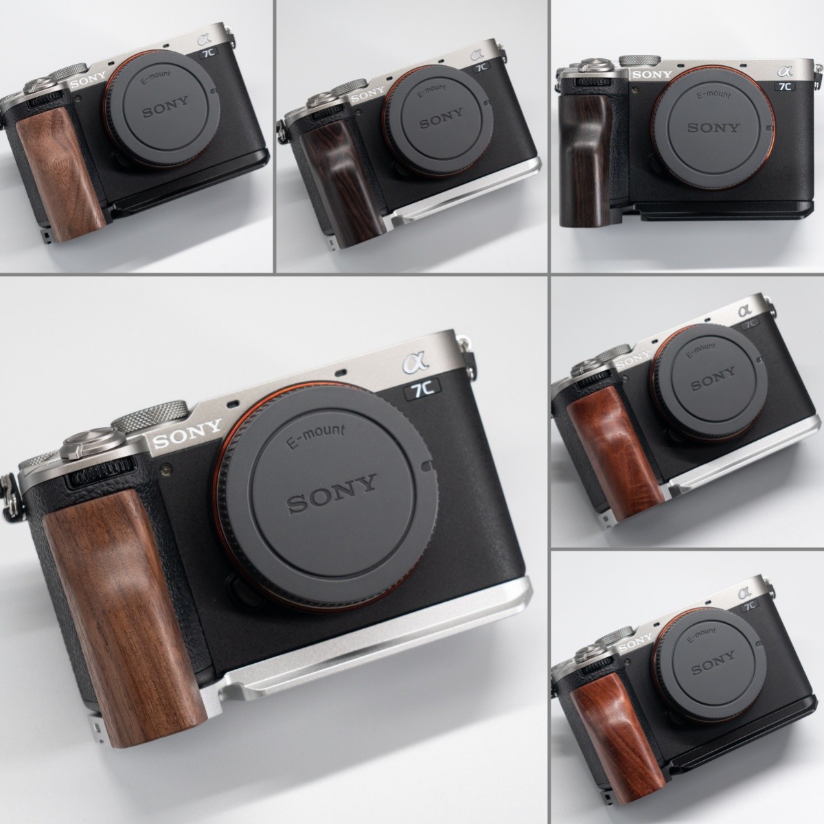 For Sony A7c2 A7cr Handmade Wooden handle Grip L Plate Alloy Base
