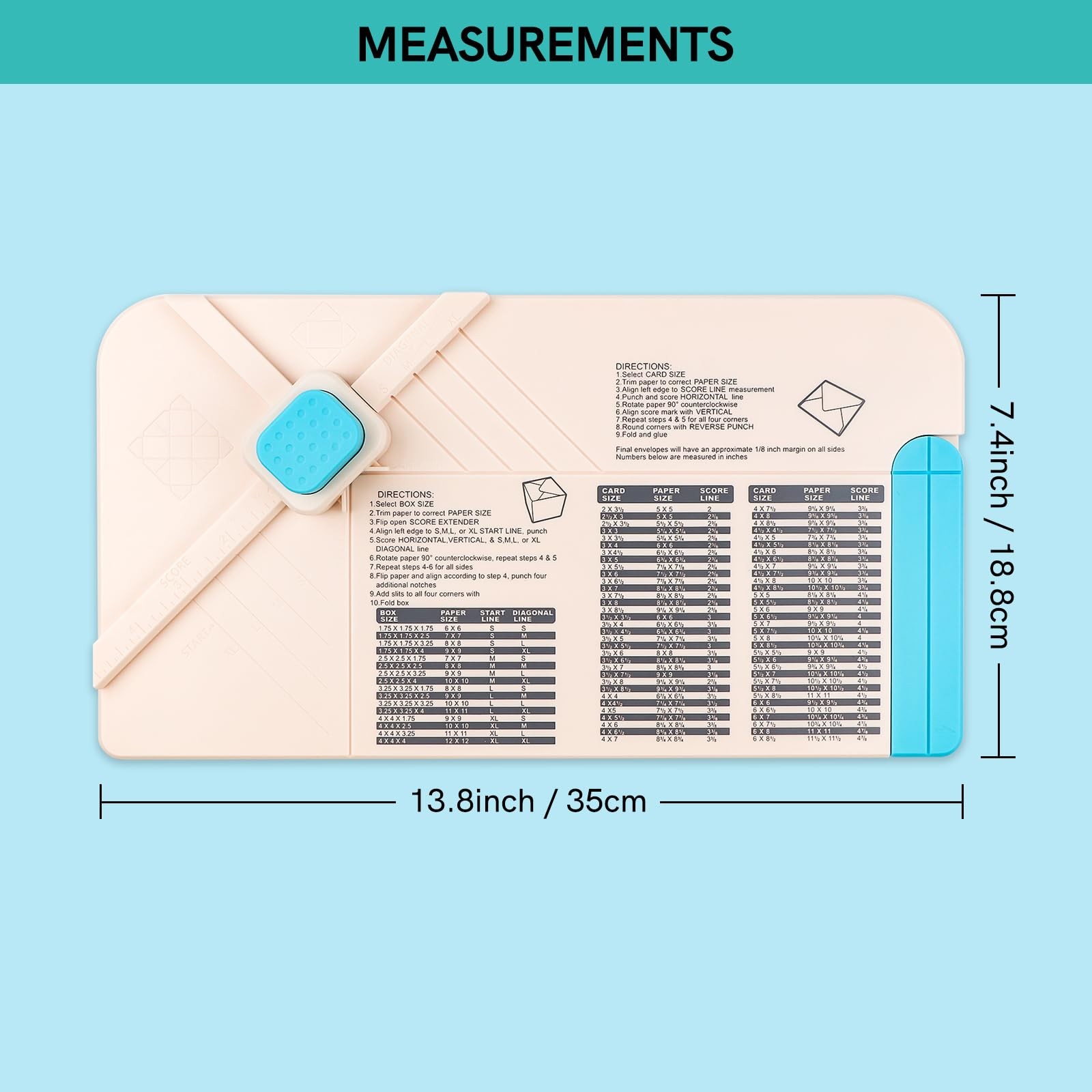 Envelope Punch Board, 3-in-1 Envelope Maker, Bows, Gift Box Punch Boards for Cra