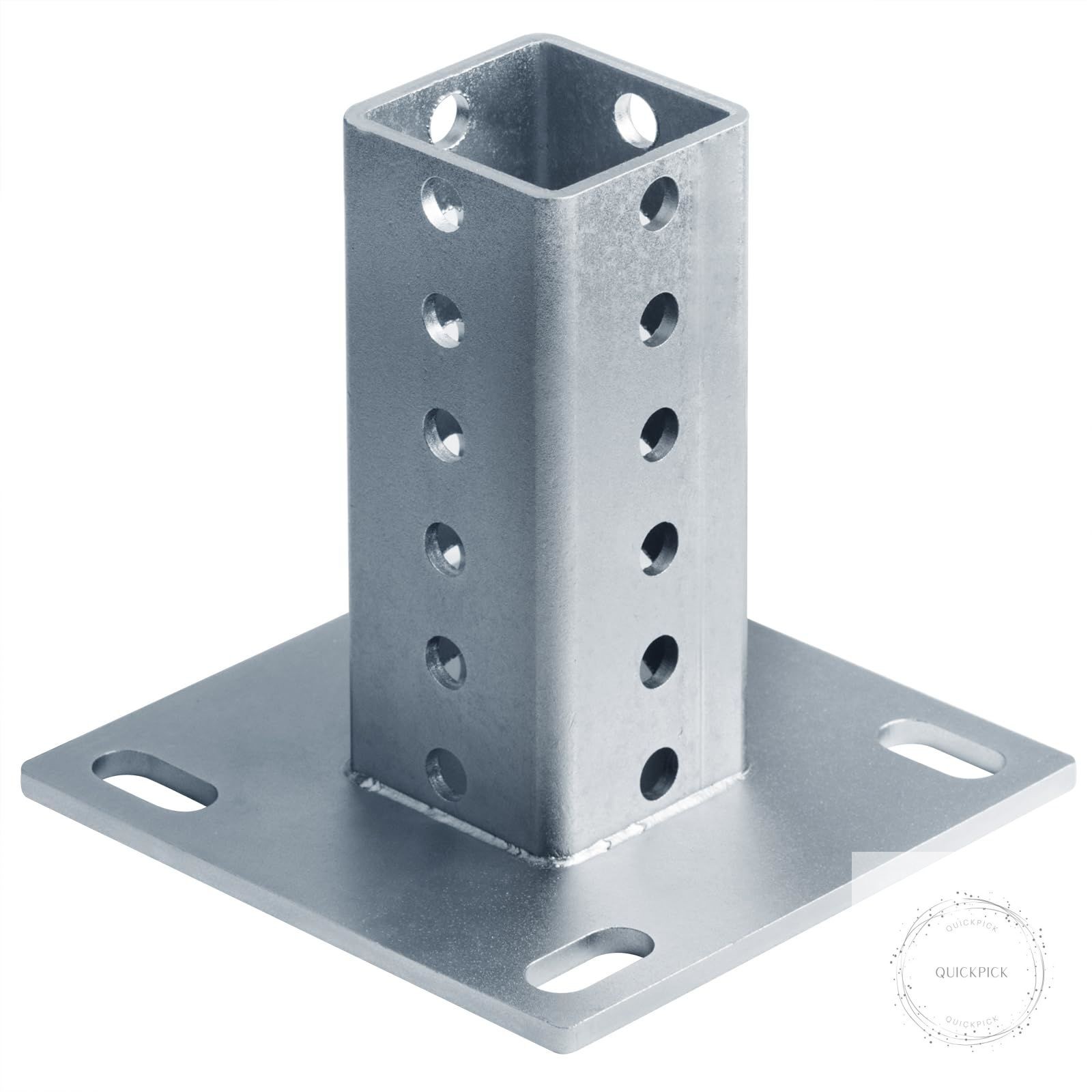 Square Sign Post Anchor Base for 2" x 2" Sign Post, Surface Mount Flange Base, 1