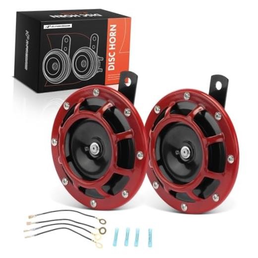 2 Pack Disc Horn High & Low Universal Electric Horns Waterproof Round Loud