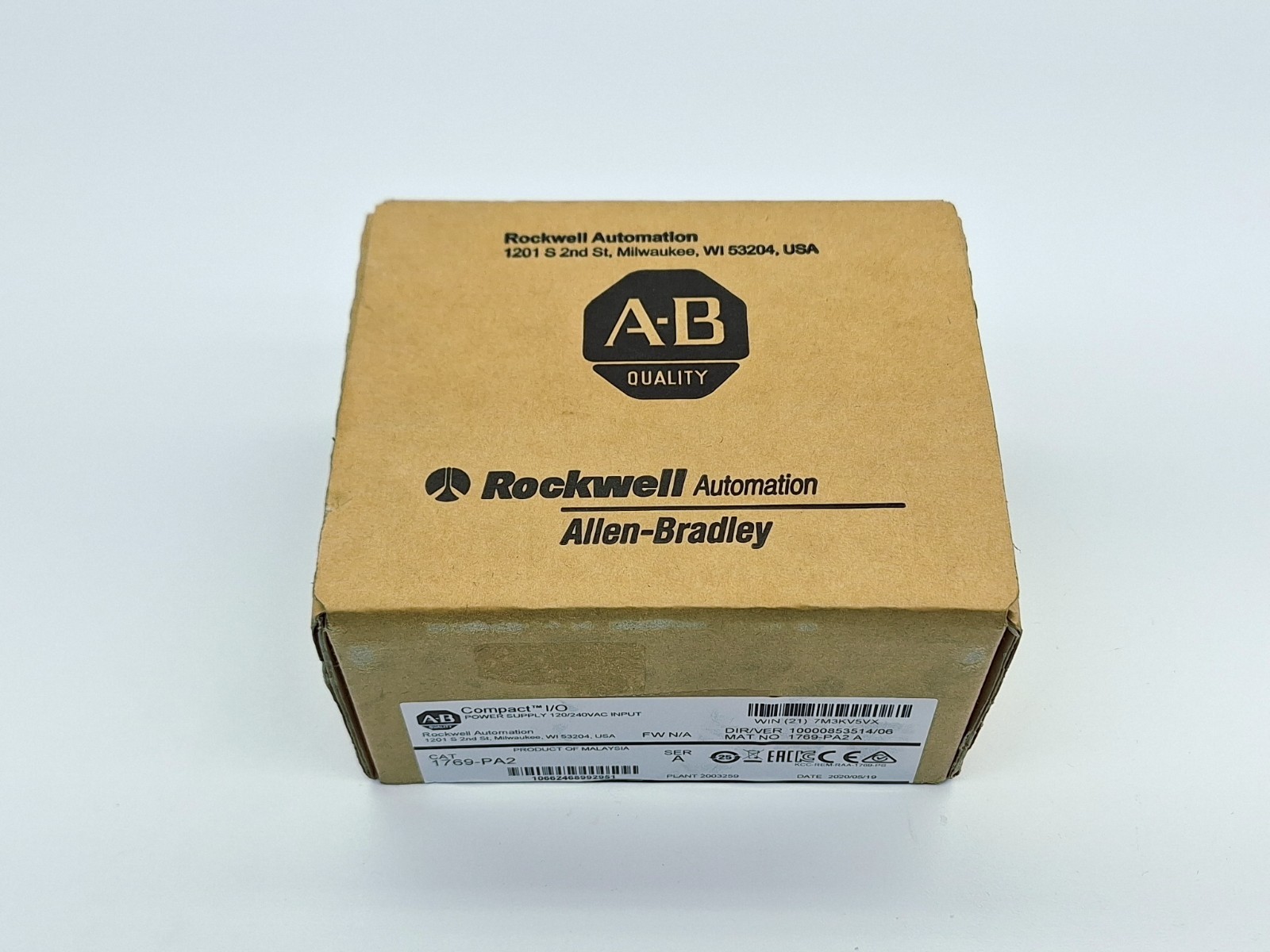 2020 ALLEN BRADLEY 1769-PA2 Compact I/O Power Supply Input Module 120/240VAC