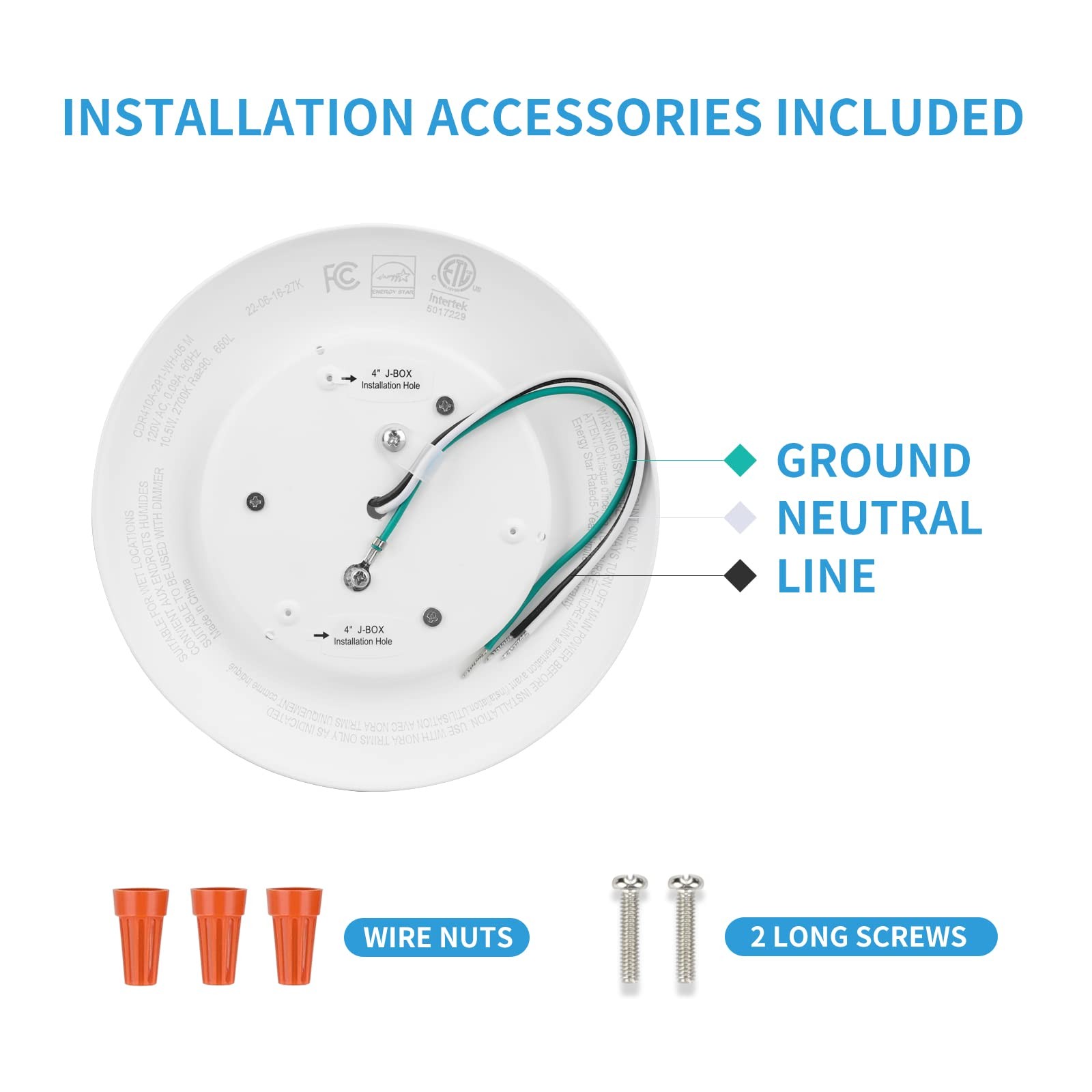 ECOELER 4 Inch LED Disk Light, Dimmable Flush Mount Ceiling 3000K, White