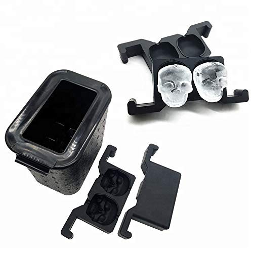 Cystal Clear Ice Skull Maker 2.25 inches, Black