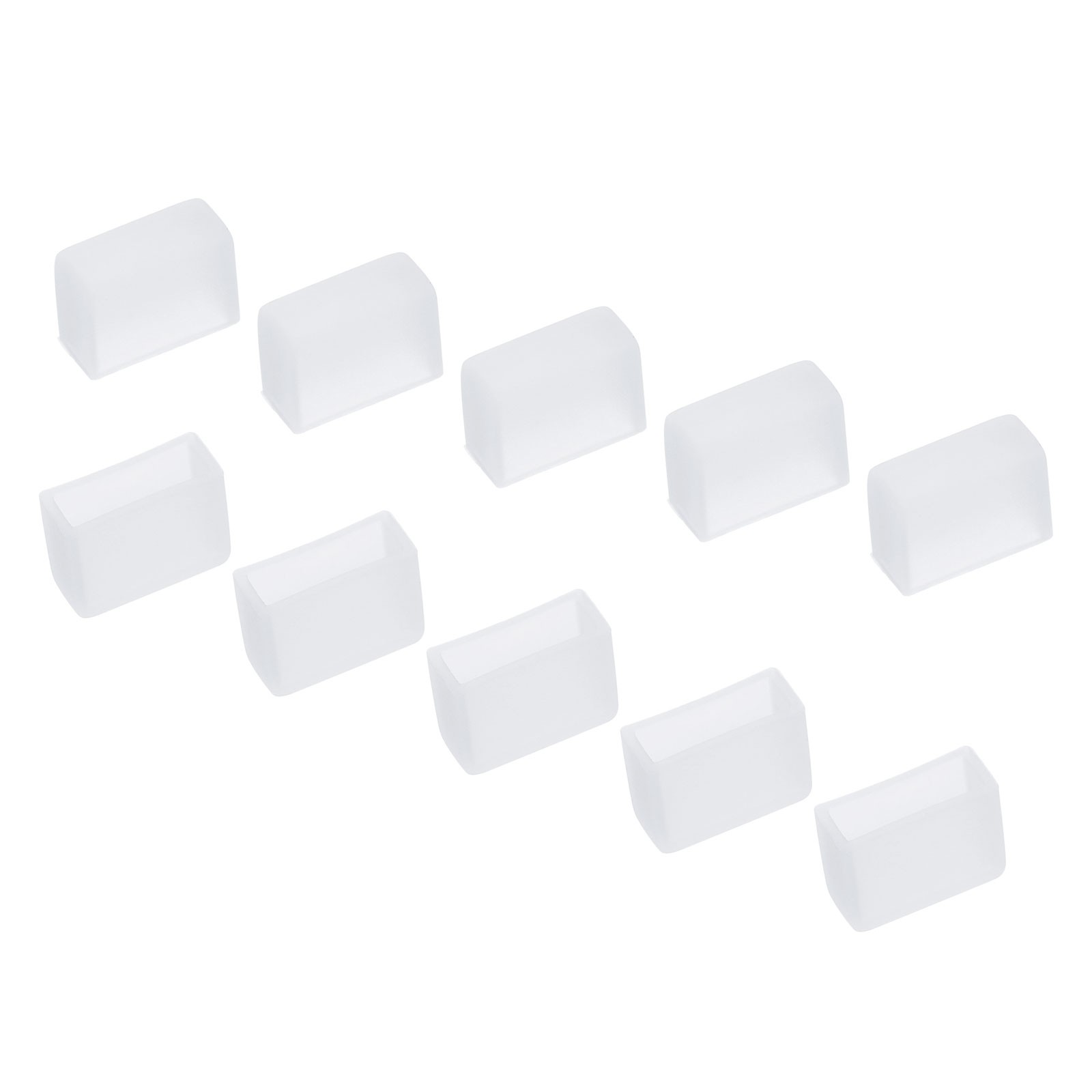 60 Pcs Silicone Plugs LED Tube Strip End Cap White Fit 3528/2835/3014 10mm Wide