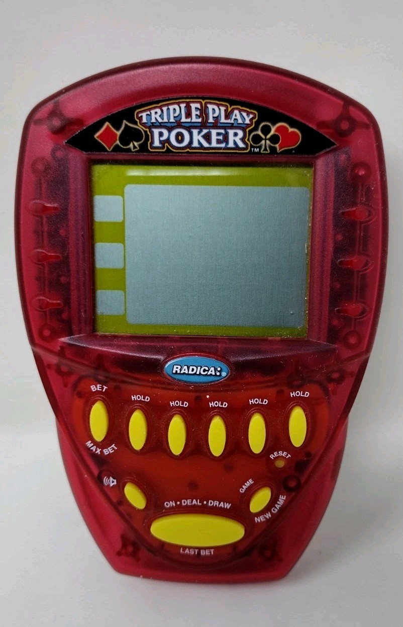 2000 Radica Triple Play Poker Electronic Handheld Poker Game ( Works)